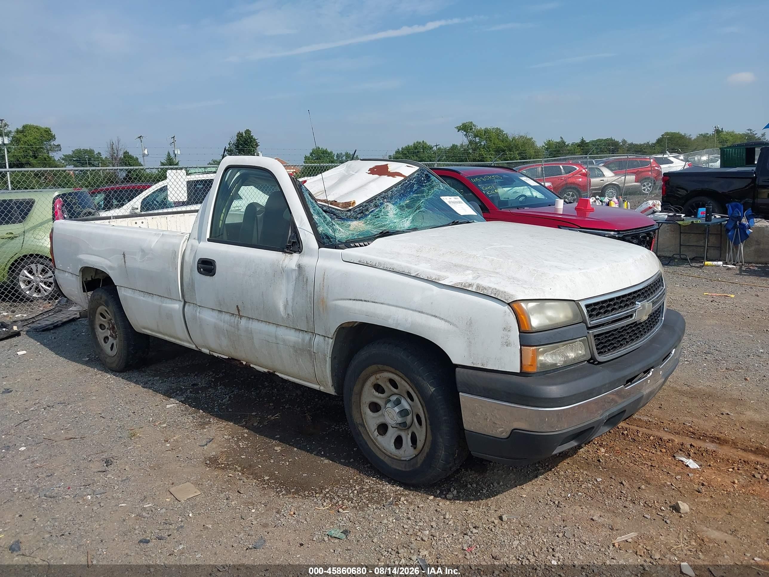 2006 Chevrolet Silverado 1500 Work Truck Белый vin: 3GCEC14XX6G258671