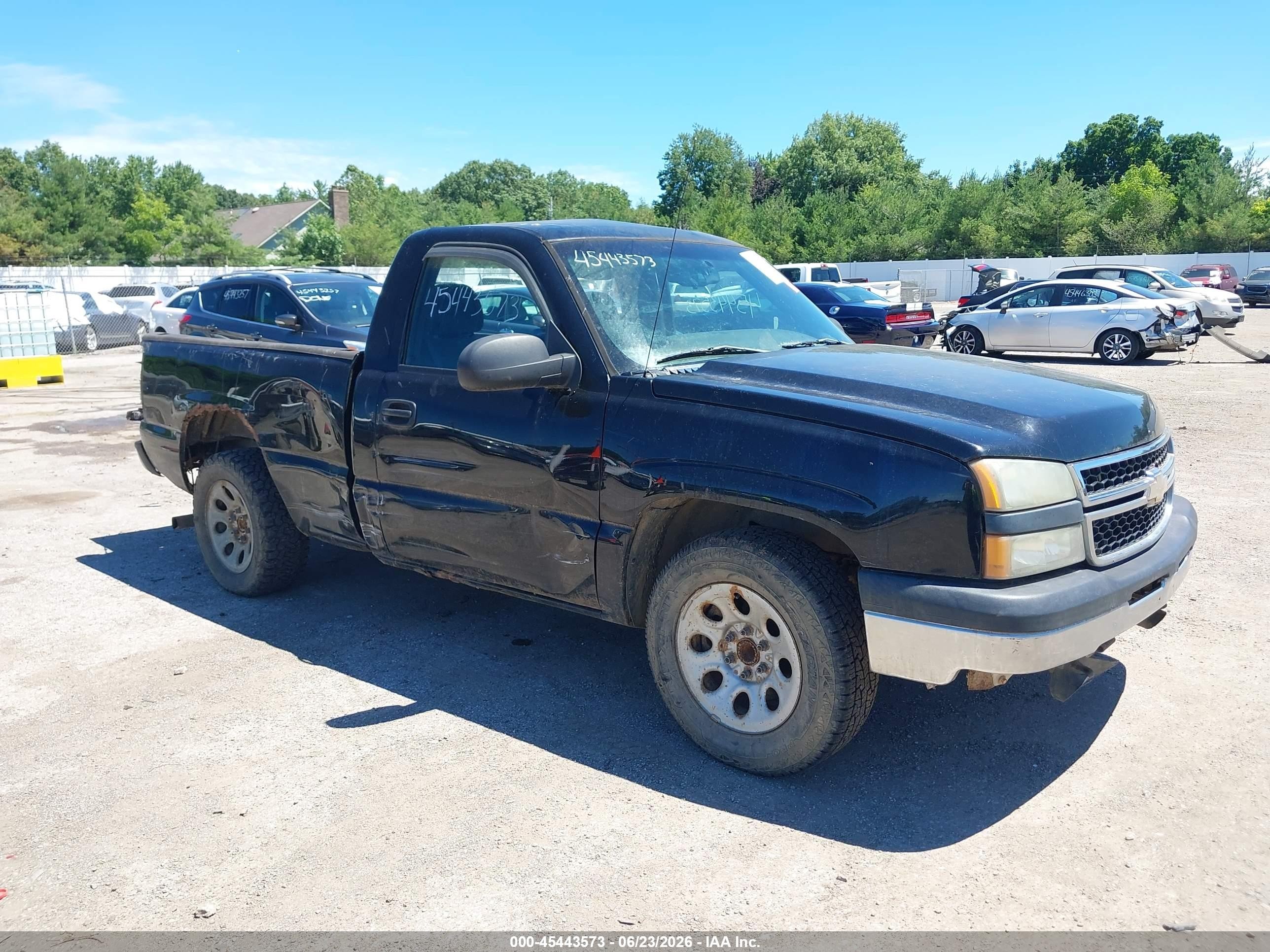 2006 Chevrolet Silverado 1500 Work Truck Black vin: 3GCEC14XX6G259321