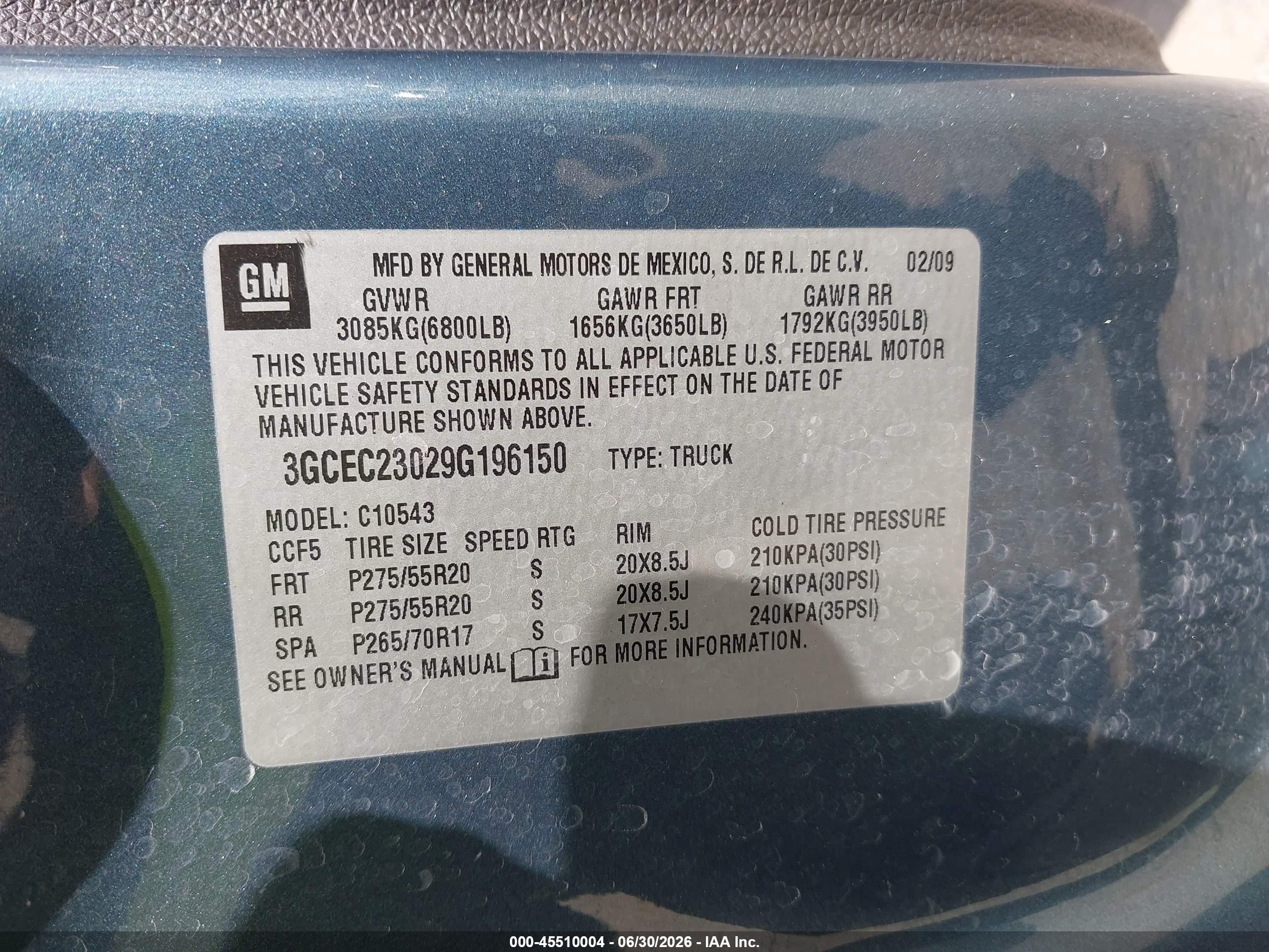 2009 Chevrolet Silverado 1500 Lt Light Blue vin: 3GCEC23029G196150