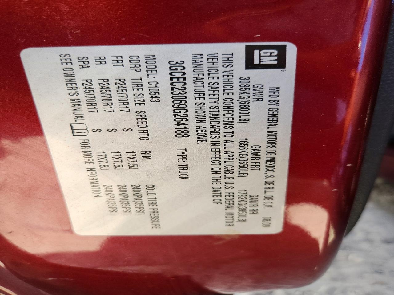 2009 Chevrolet Silverado C1500 Lt Burgundy vin: 3GCEC23069G264188