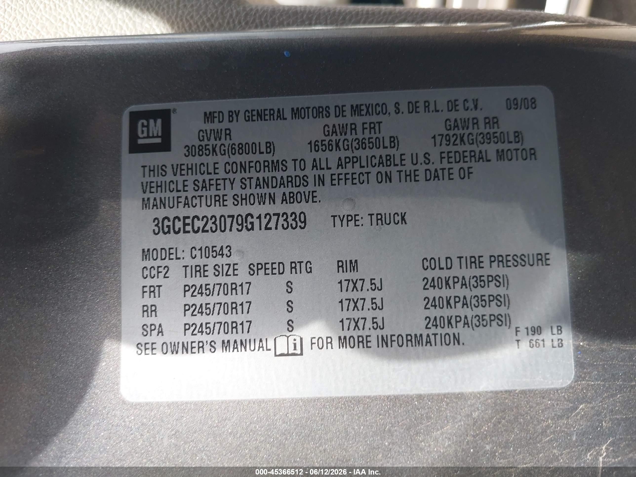 2009 Chevrolet Silverado 1500 Lt Gray vin: 3GCEC23079G127339
