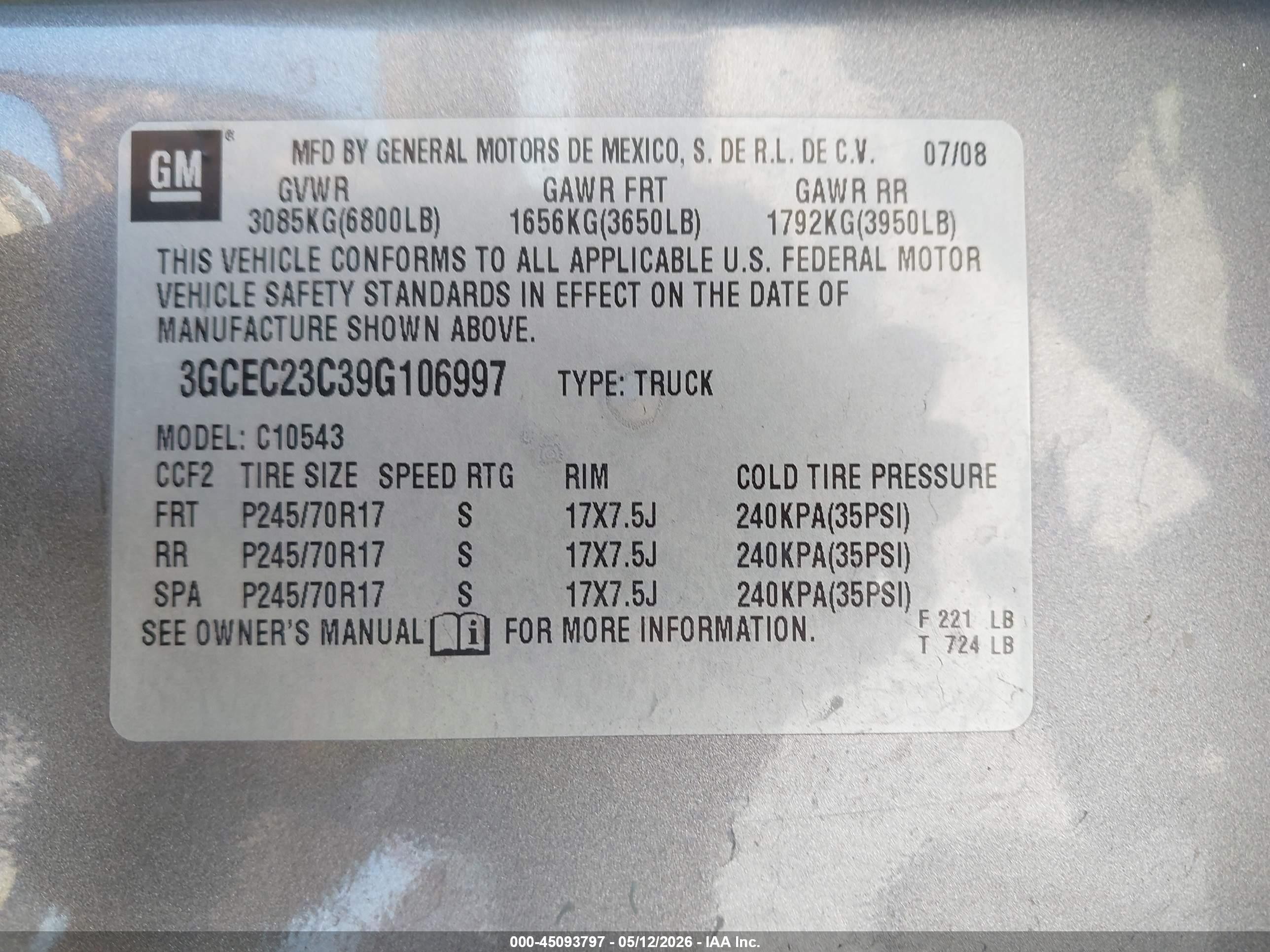 2009 Chevrolet Silverado 1500 Lt Gray vin: 3GCEC23C39G106997