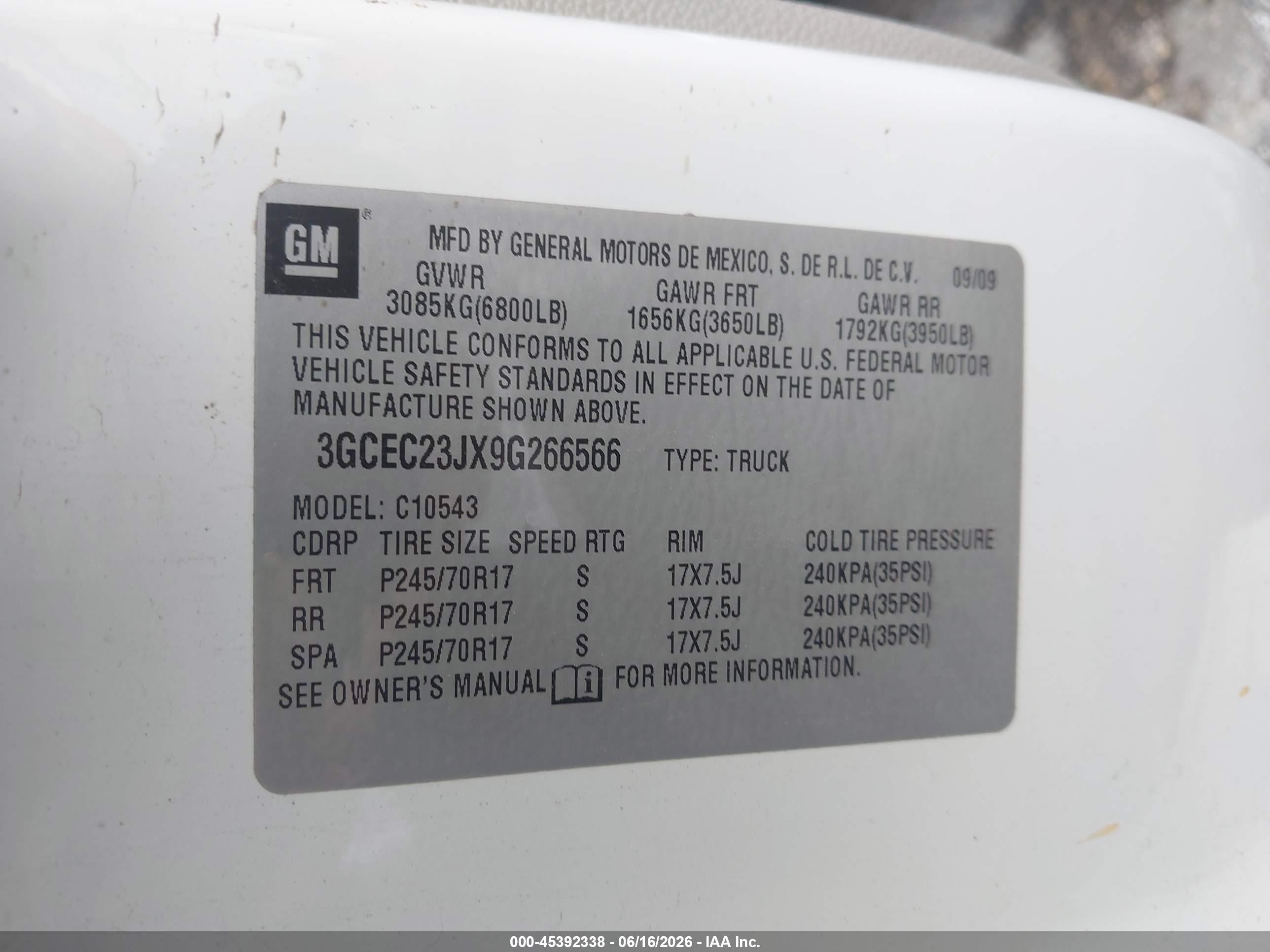 2009 Chevrolet Silverado 1500 Lt White vin: 3GCEC23JX9G266566