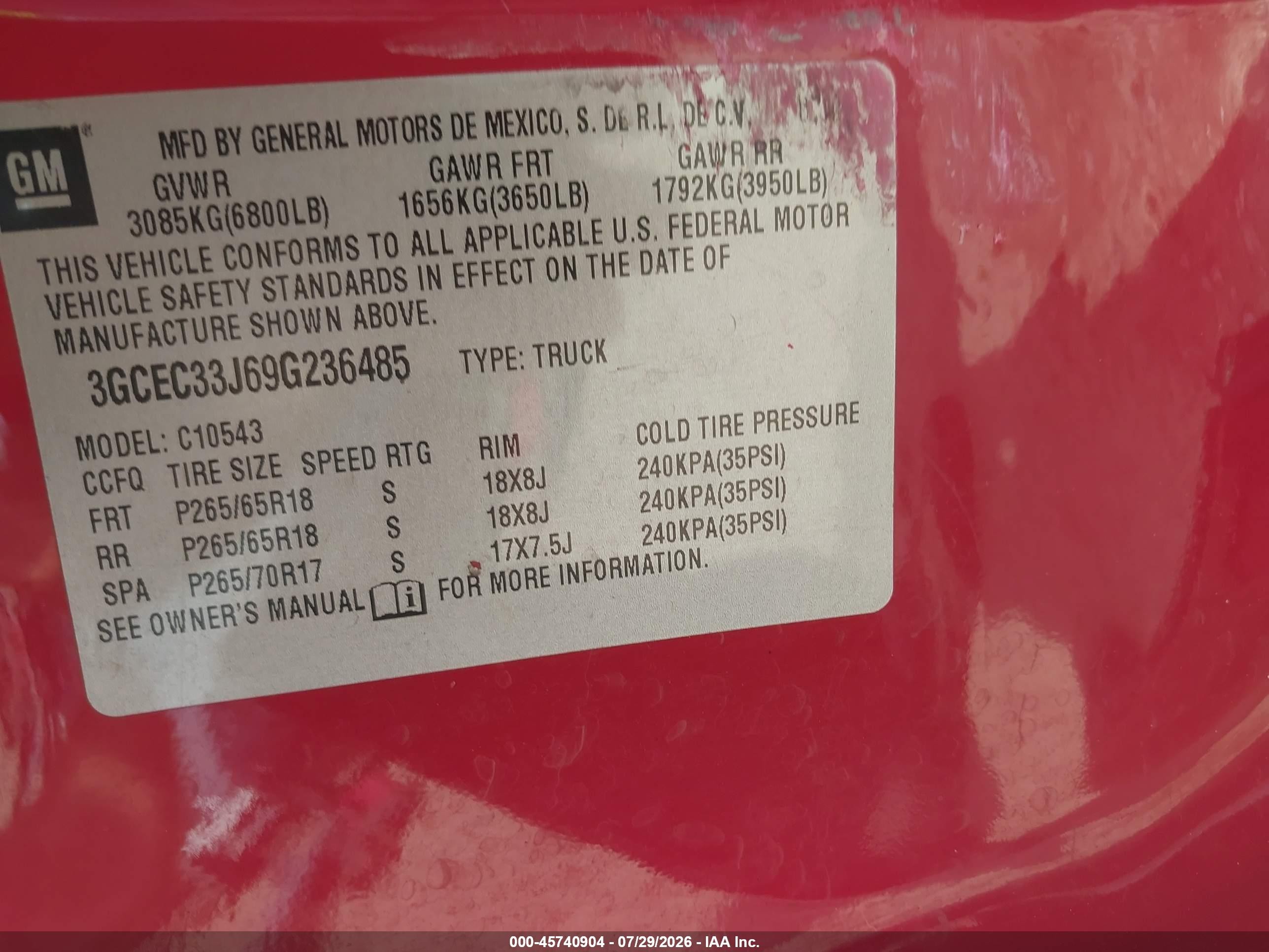 2009 Chevrolet Silverado 1500 Ltz Red vin: 3GCEC33J69G236485