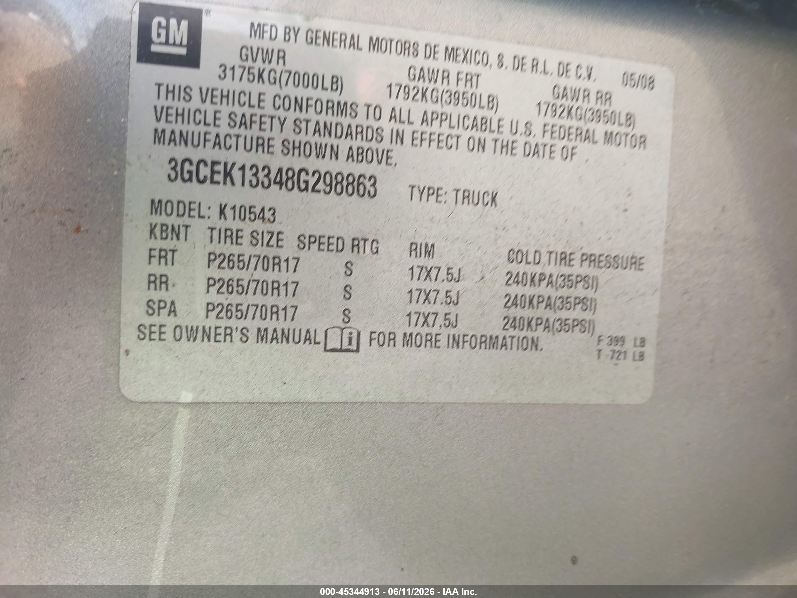 2008 Chevrolet Silverado 1500 Lt1 Tan vin: 3GCEK13348G298863