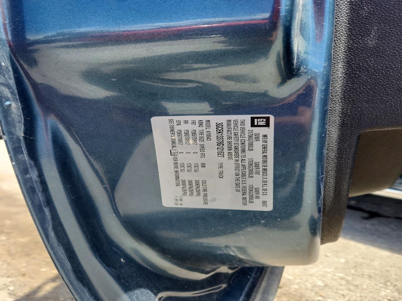 2008 Chevrolet Silverado K1500 Blue vin: 3GCEK13378G121627