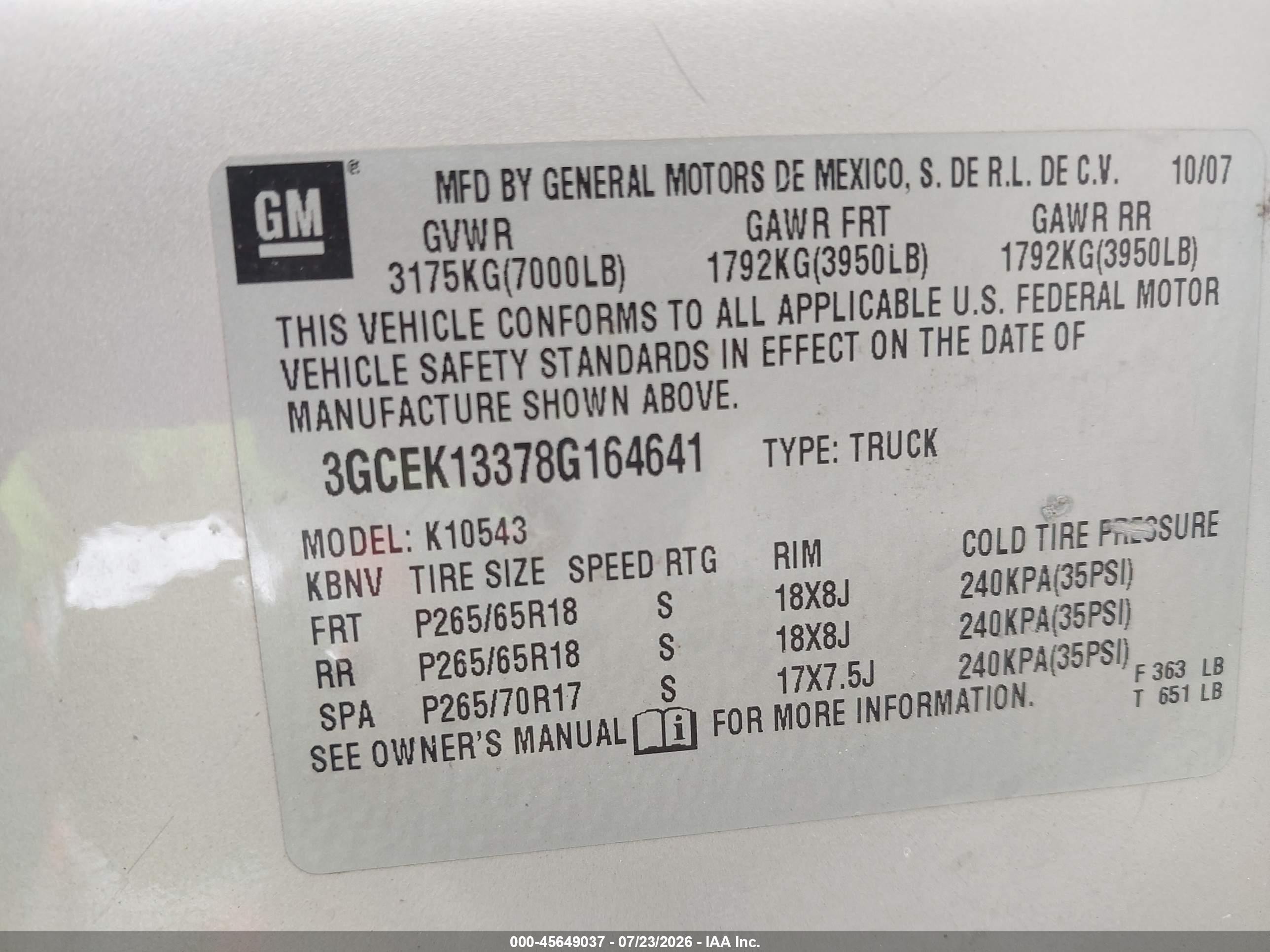 2008 Chevrolet Silverado 1500 Lt1 Beige vin: 3GCEK13378G164641