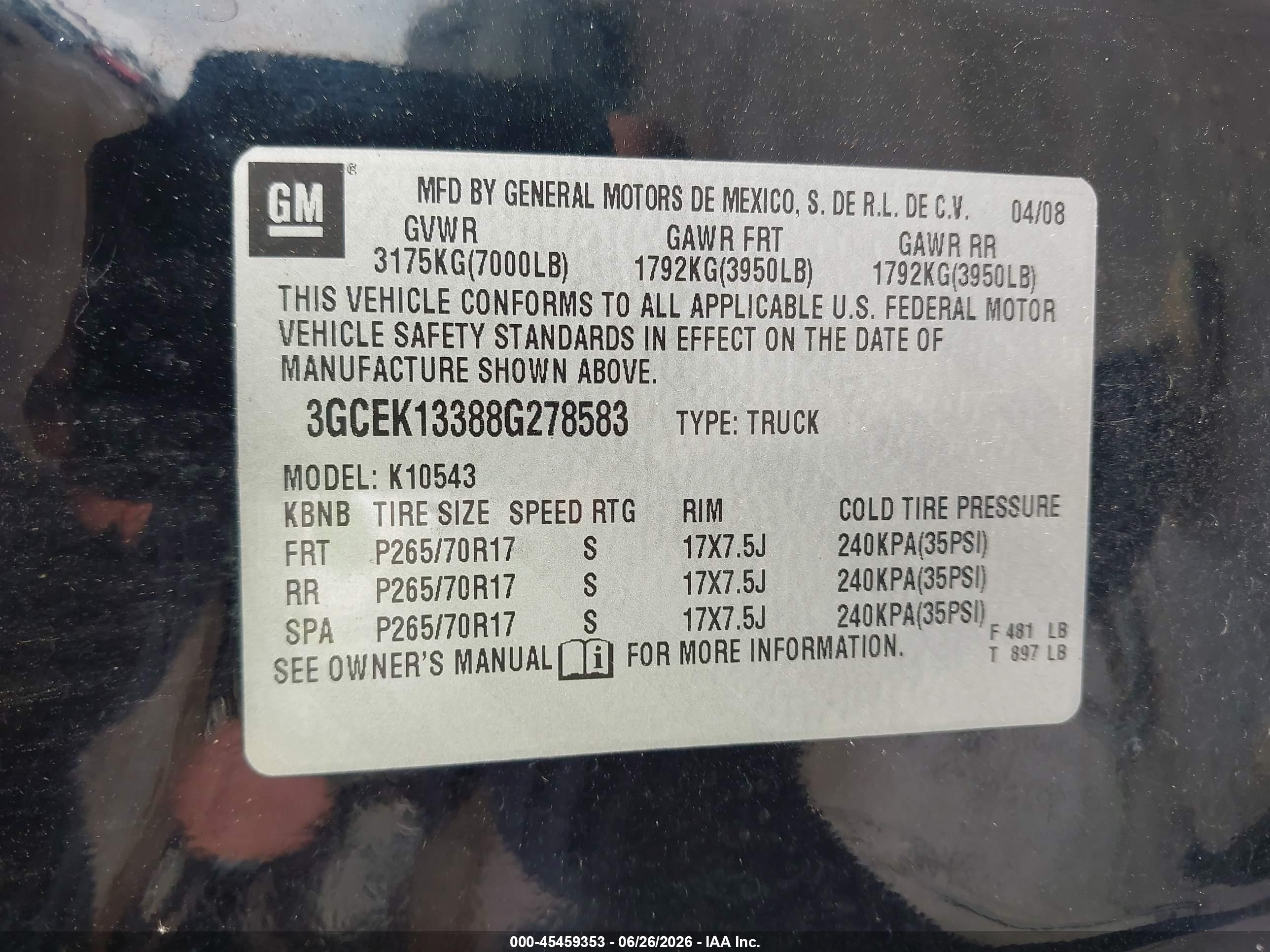 2008 Chevrolet Silverado 1500 Lt2 Black vin: 3GCEK13388G278583