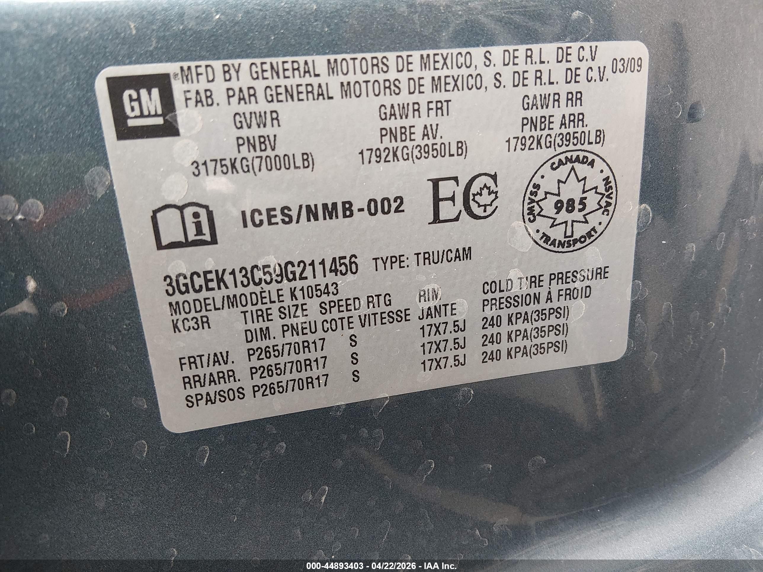 2009 Chevrolet Silverado 1500 Ls/work Truck Blue vin: 3GCEK13C59G211456