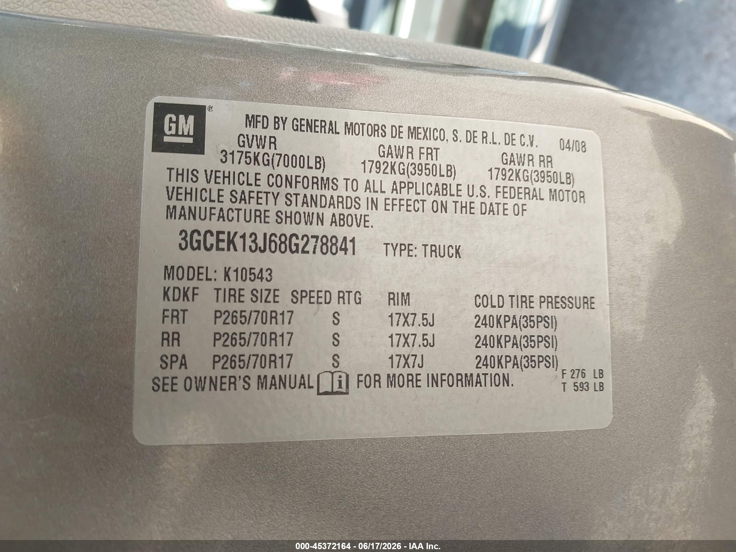 2008 Chevrolet Silverado 1500 Lt1 Gray vin: 3GCEK13J68G278841