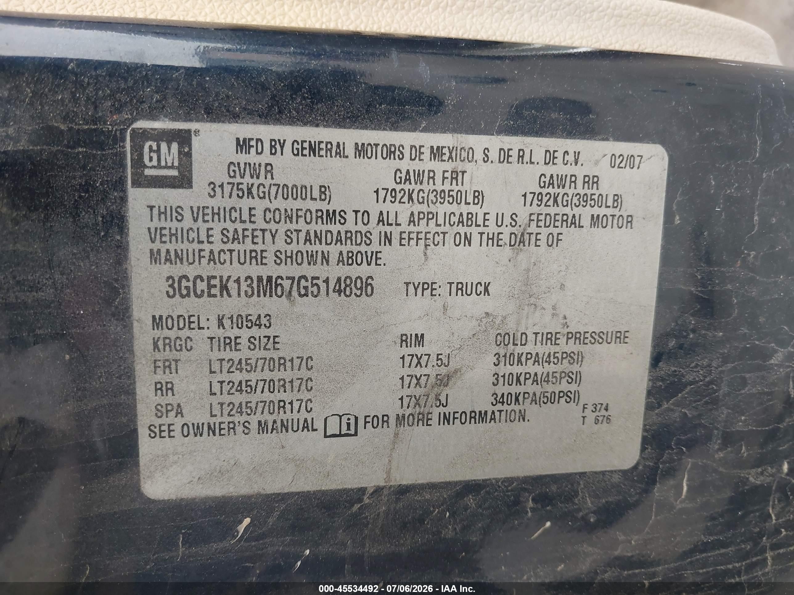 2007 Chevrolet Silverado 1500 Lt1 Navy vin: 3GCEK13M67G514896