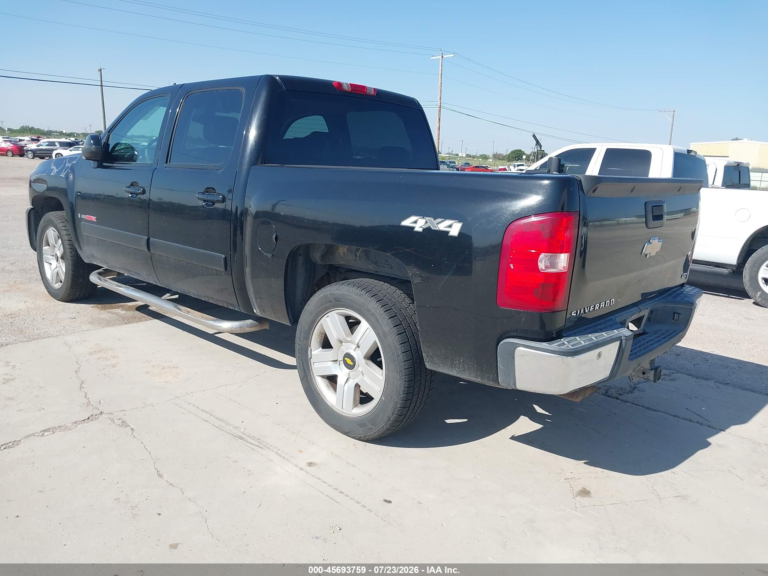 2008 Chevrolet Silverado 1500 Ltz Black vin: 3GCEK13Y08G216817