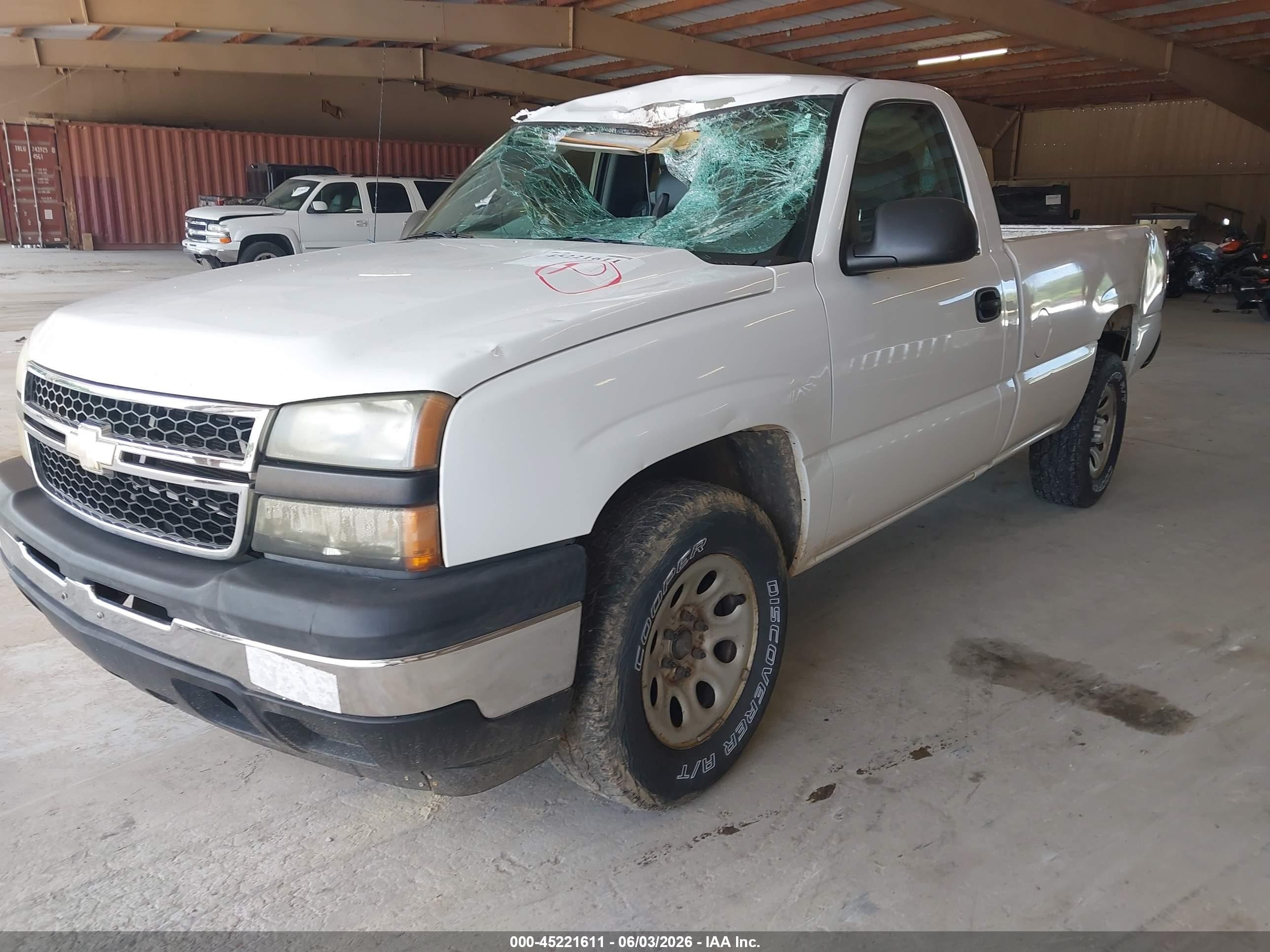 2006 Chevrolet Silverado 1500 Work Truck White vin: 3GCEK14X66G265099