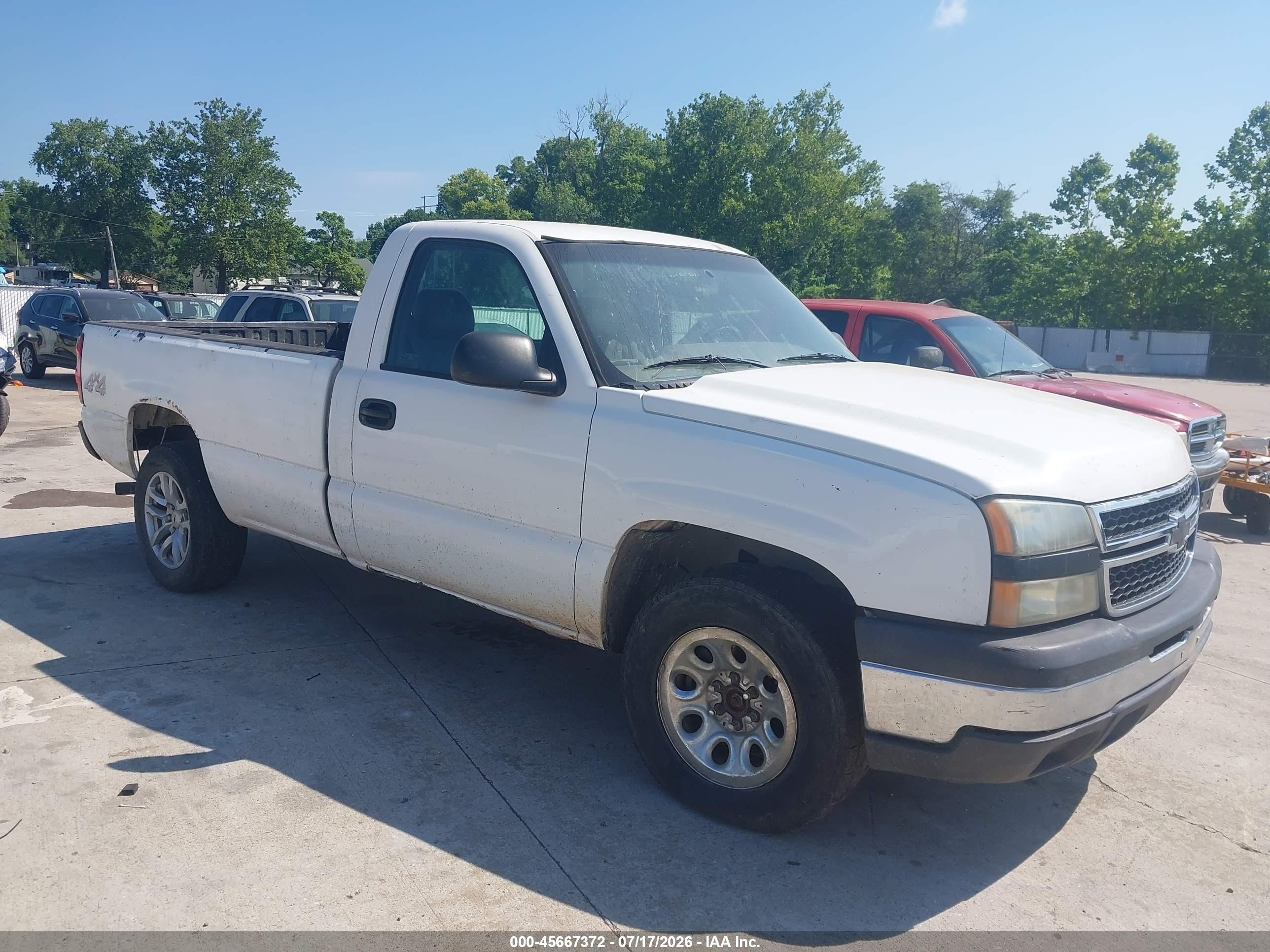 2006 Chevrolet Silverado 1500 Work Truck White vin: 3GCEK14Z96G198337