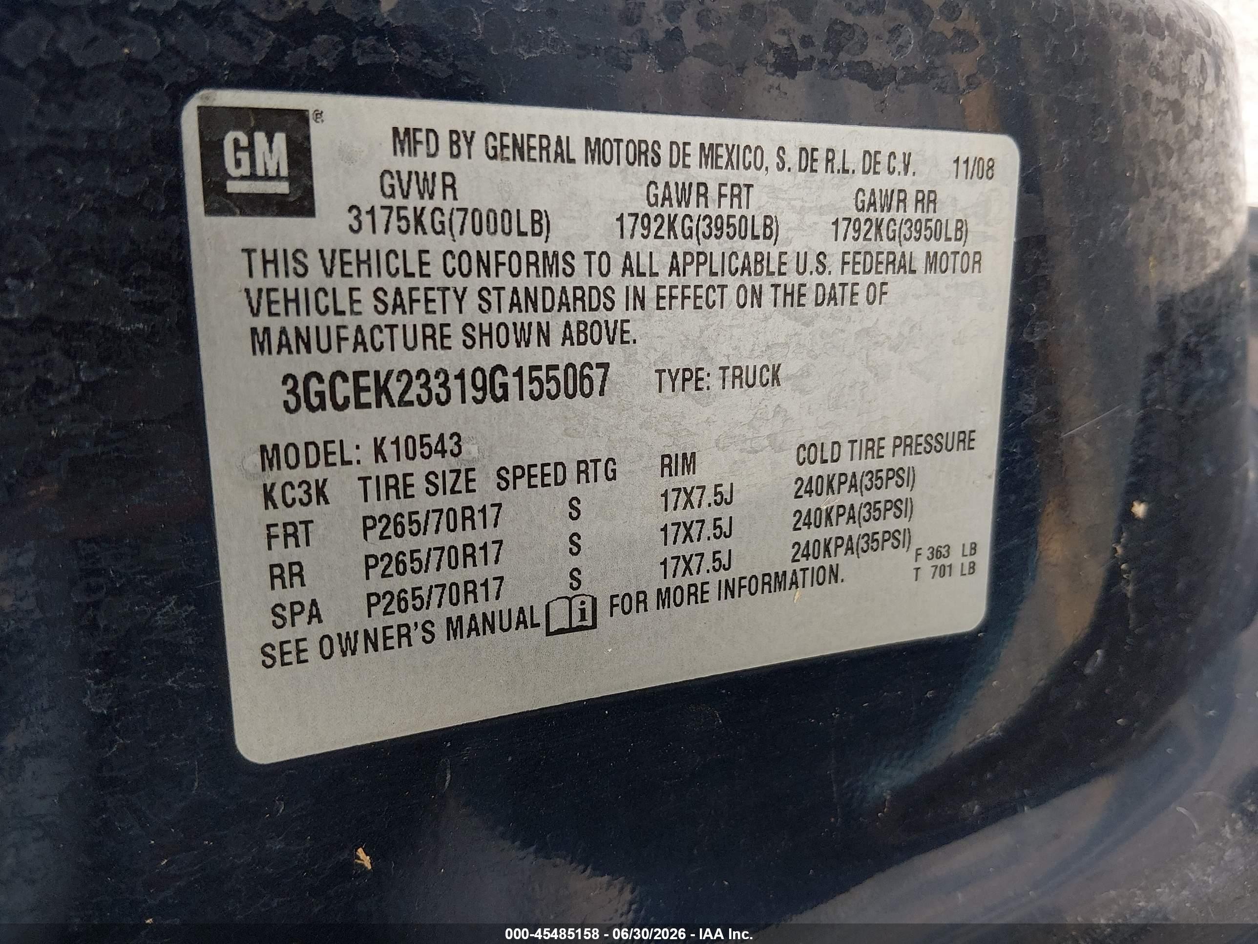 2009 Chevrolet Silverado 1500 Lt Blue vin: 3GCEK23319G155067