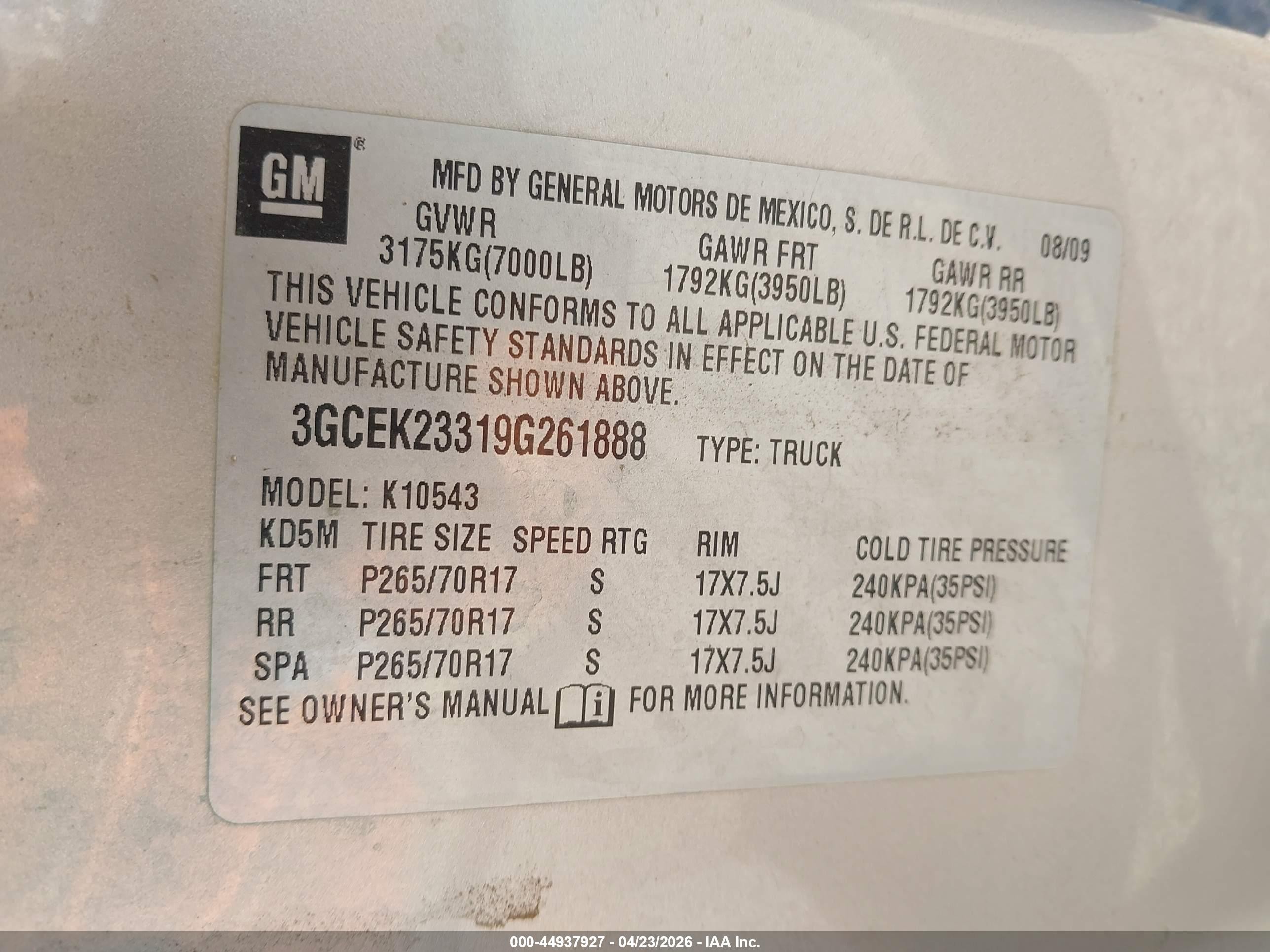 2009 Chevrolet Silverado 1500 Lt Gray vin: 3GCEK23319G261888