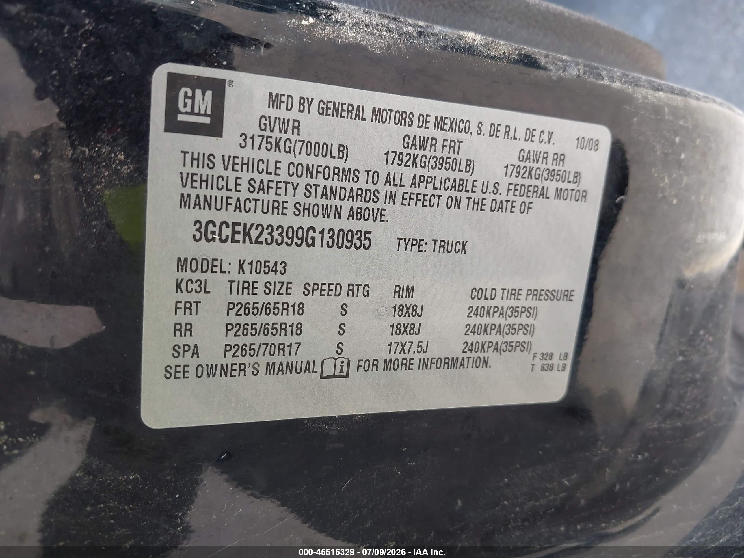 2009 Chevrolet Silverado 1500 Lt Black vin: 3GCEK23399G130935