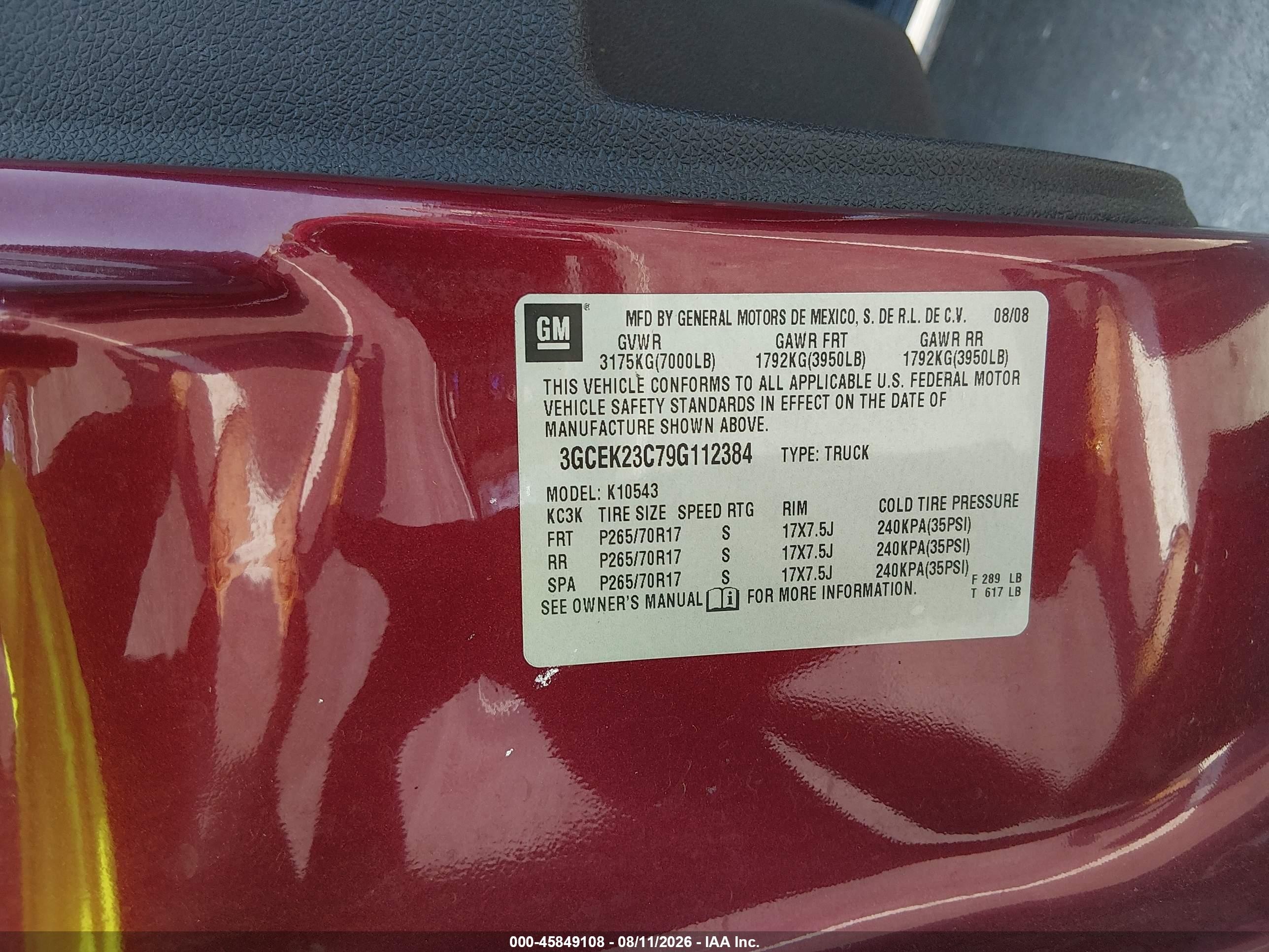 2009 Chevrolet Silverado 1500 Lt Maroon vin: 3GCEK23C79G112384