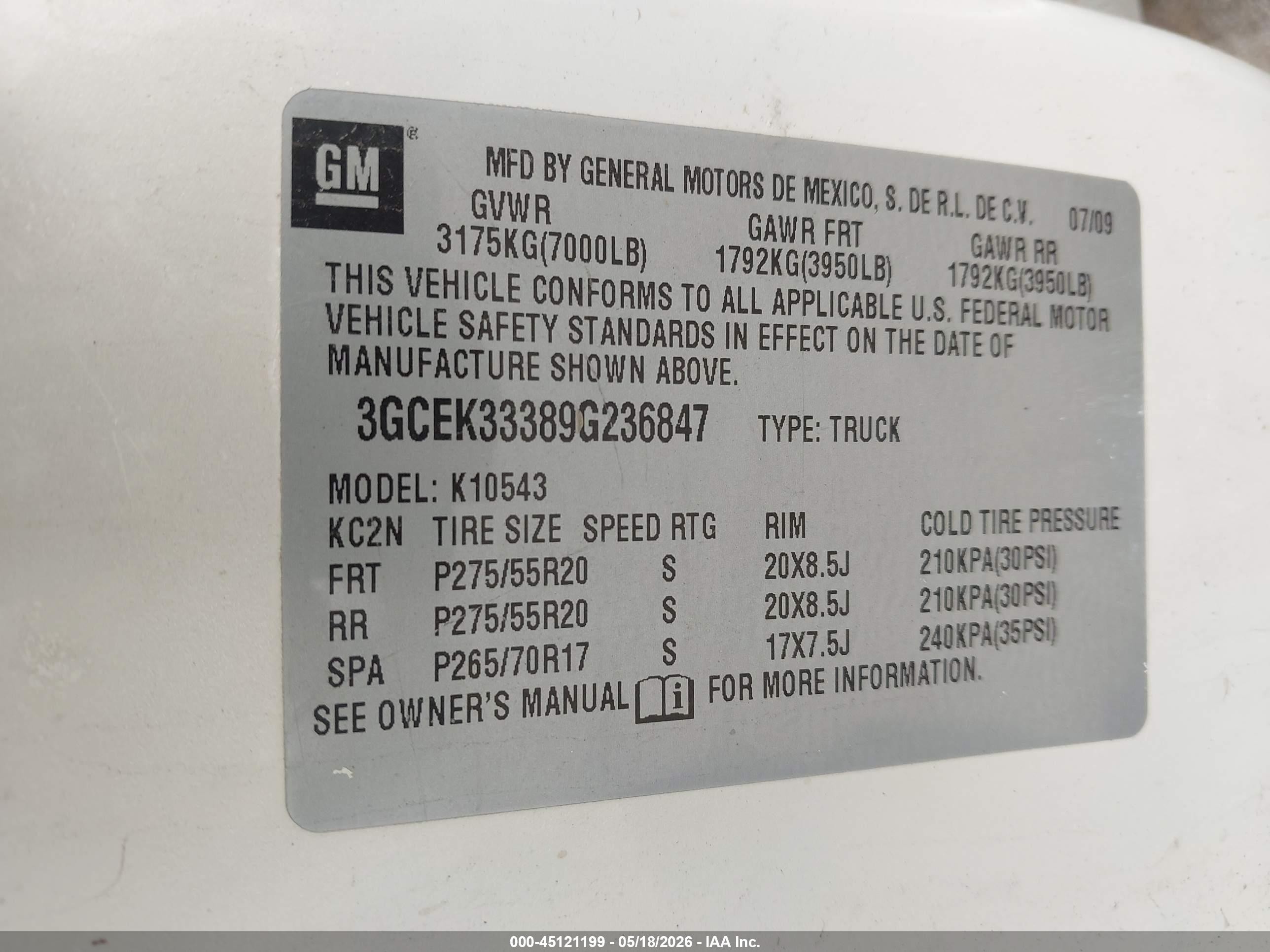 2009 Chevrolet Silverado 1500 Ltz White vin: 3GCEK33389G236847