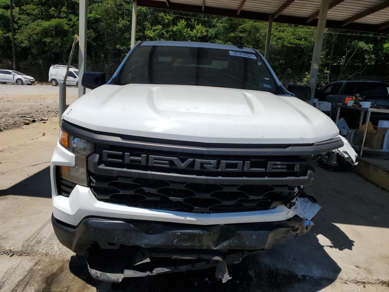 2023 Chevrolet Silverado C1500 White vin: 3GCNAAEK2PG338718 Damage: Grille, Broken, Replacement Required