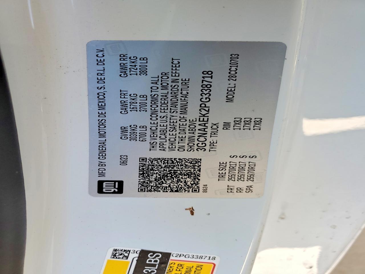 2023 Chevrolet Silverado C1500 White vin: 3GCNAAEK2PG338718