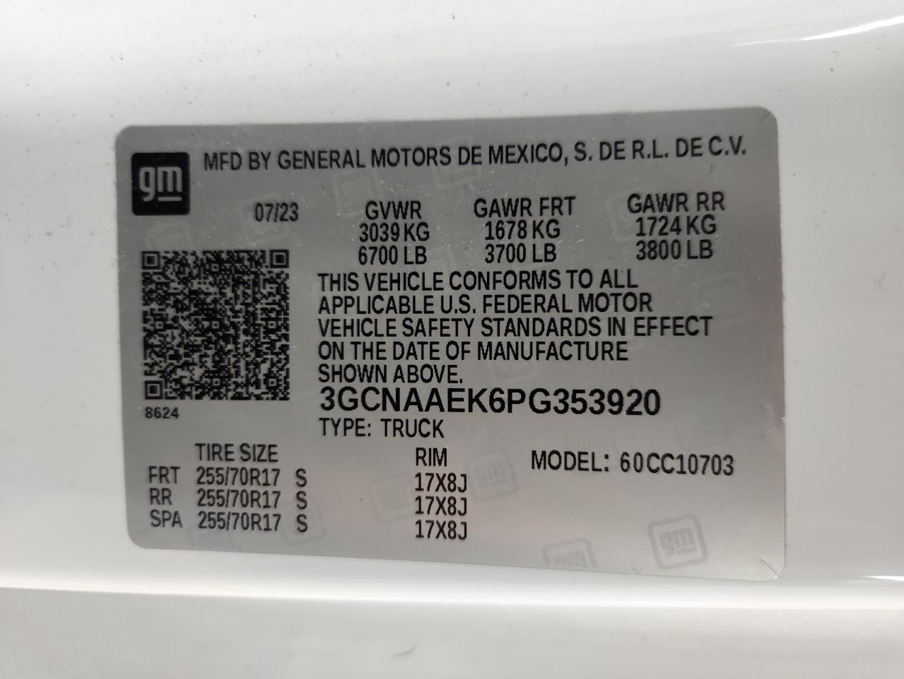 2023 Chevrolet Silverado C1500 White vin: 3GCNAAEK6PG353920