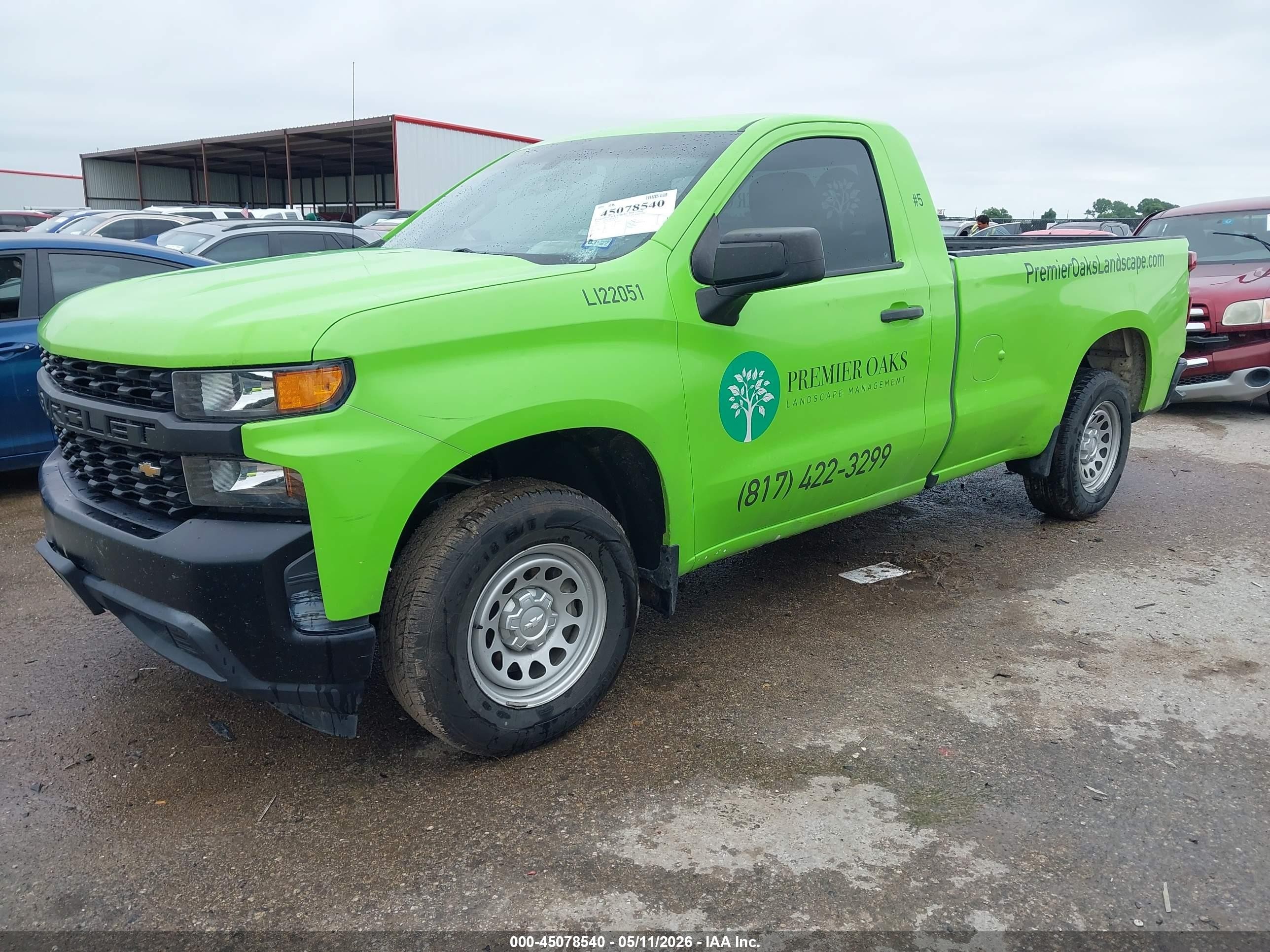 2020 Chevrolet Silverado 1500   Зеленый vin: 3GCNWAEF3LG333817