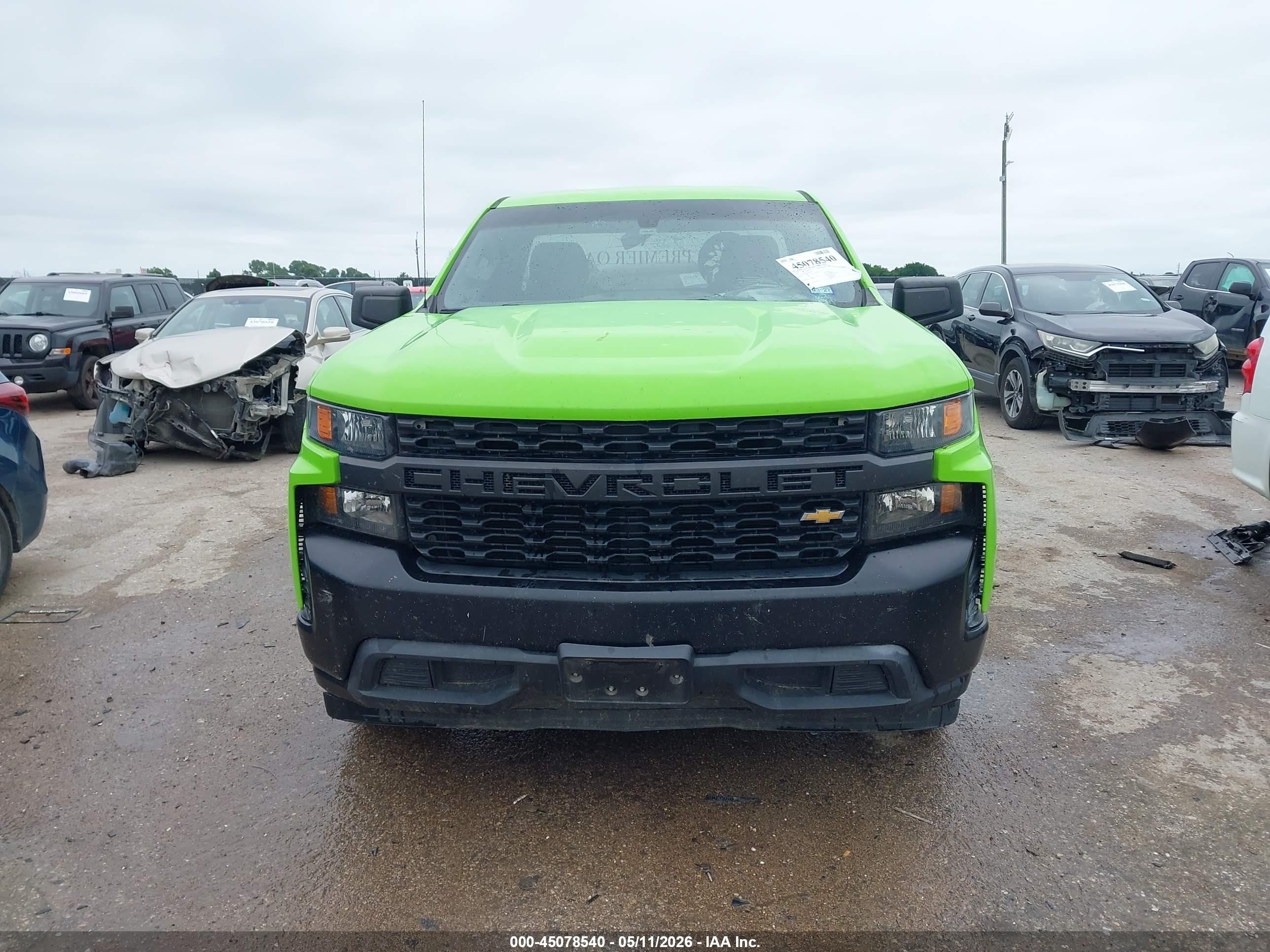 2020 Chevrolet Silverado 1500   Зеленый vin: 3GCNWAEF3LG333817
