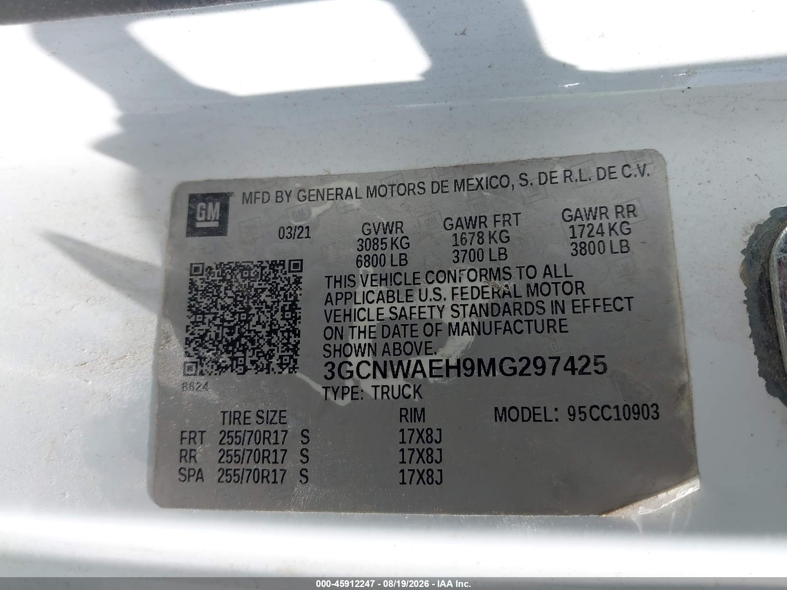 2021 Chevrolet Silverado 1500 2wd  Long Bed Wt Белый vin: 3GCNWAEH9MG297425