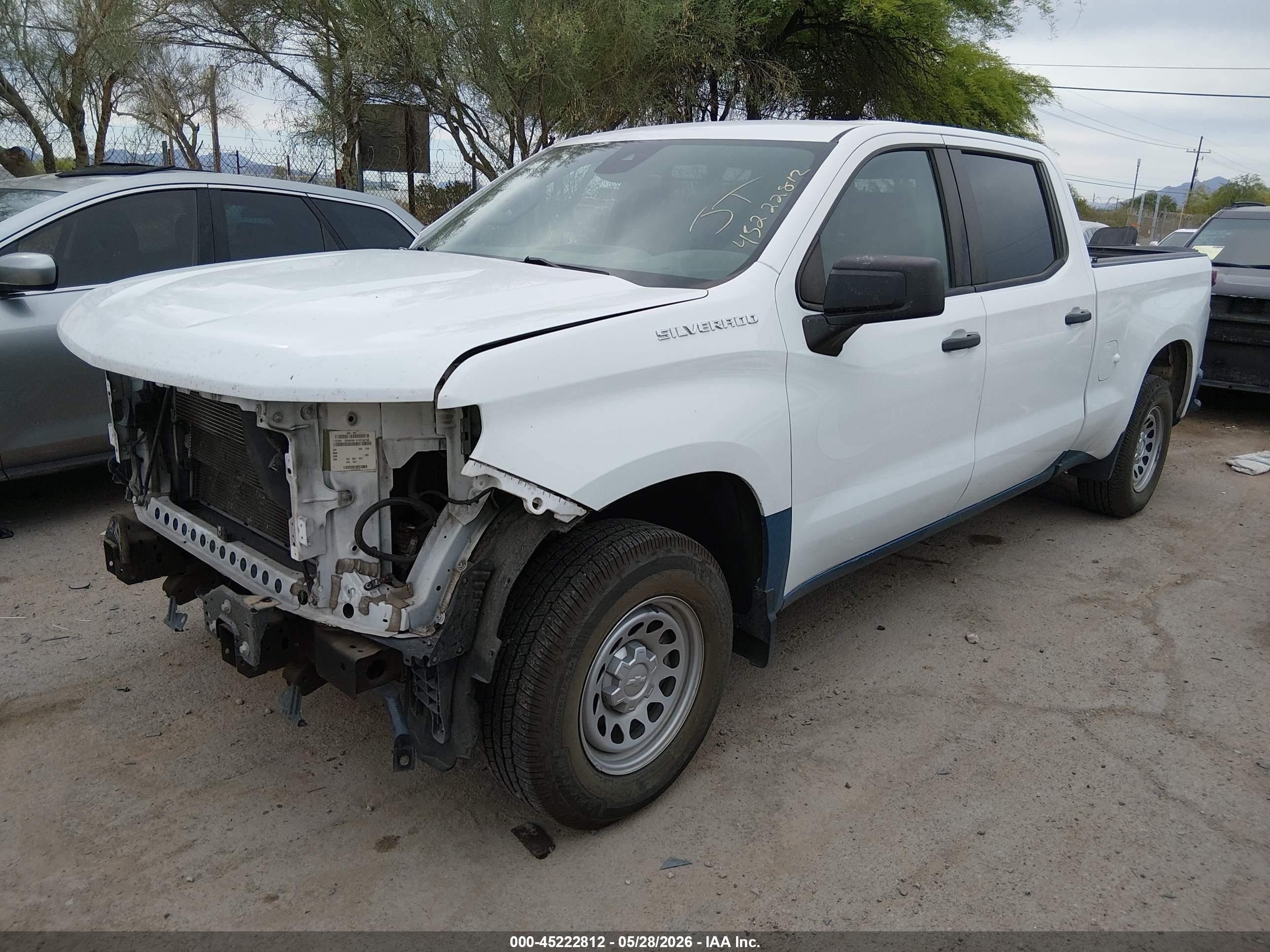 2022 Chevrolet Silverado 1500 2wd  Standard Bed Wt Белый vin: 3GCPAAED1NG574283