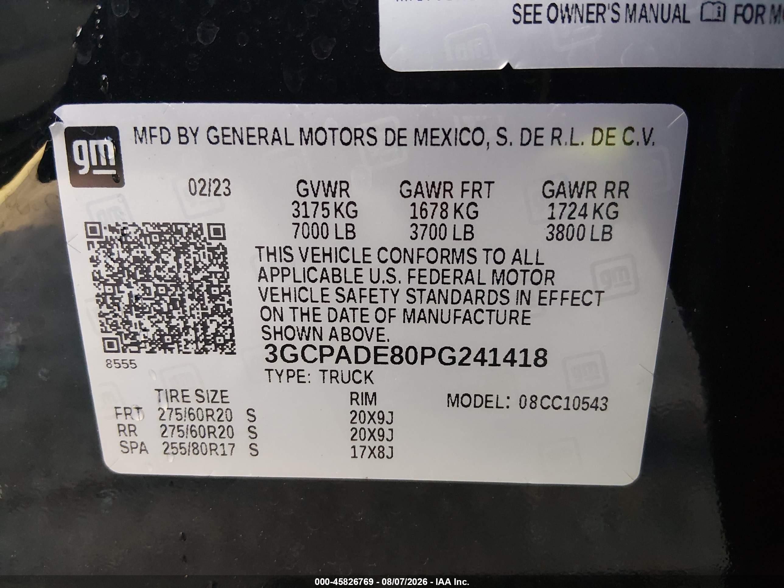 2023 Chevrolet Silverado 1500 2wd  Short Bed Rst Black vin: 3GCPADE80PG241418