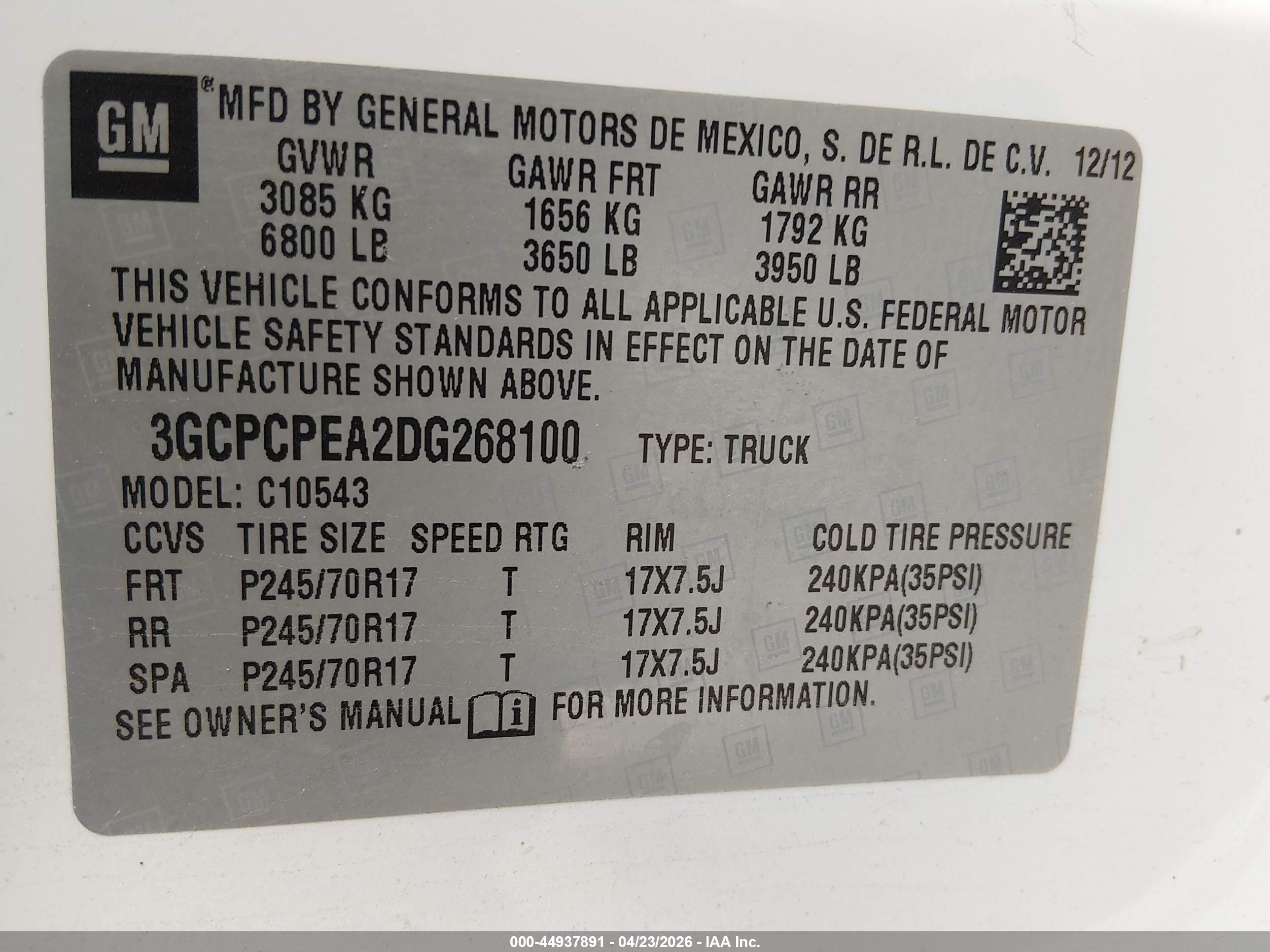 2013 Chevrolet Silverado 1500 Work Truck White vin: 3GCPCPEA2DG268100