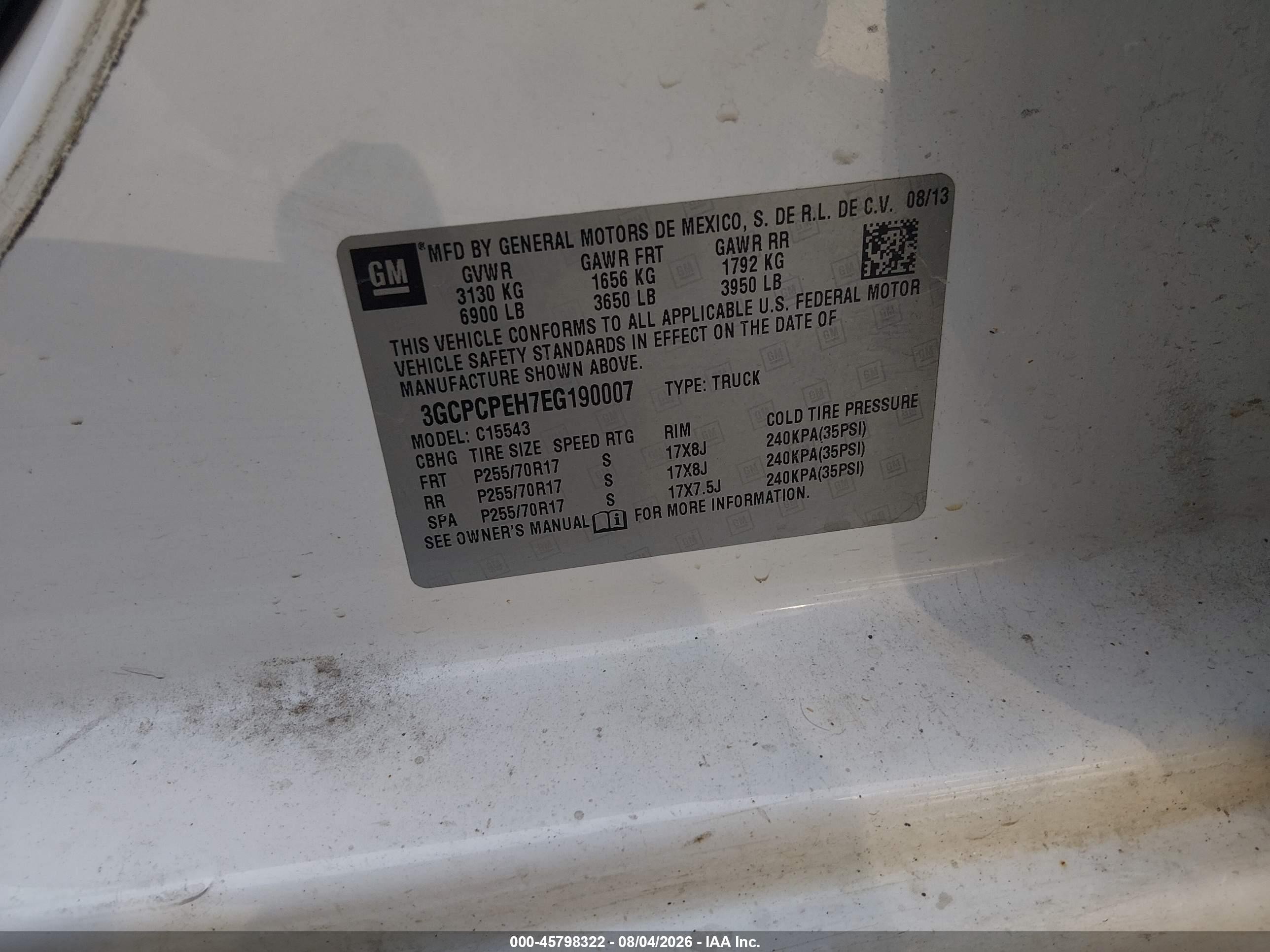 2014 Chevrolet Silverado 1500 Work Truck White vin: 3GCPCPEH7EG190007