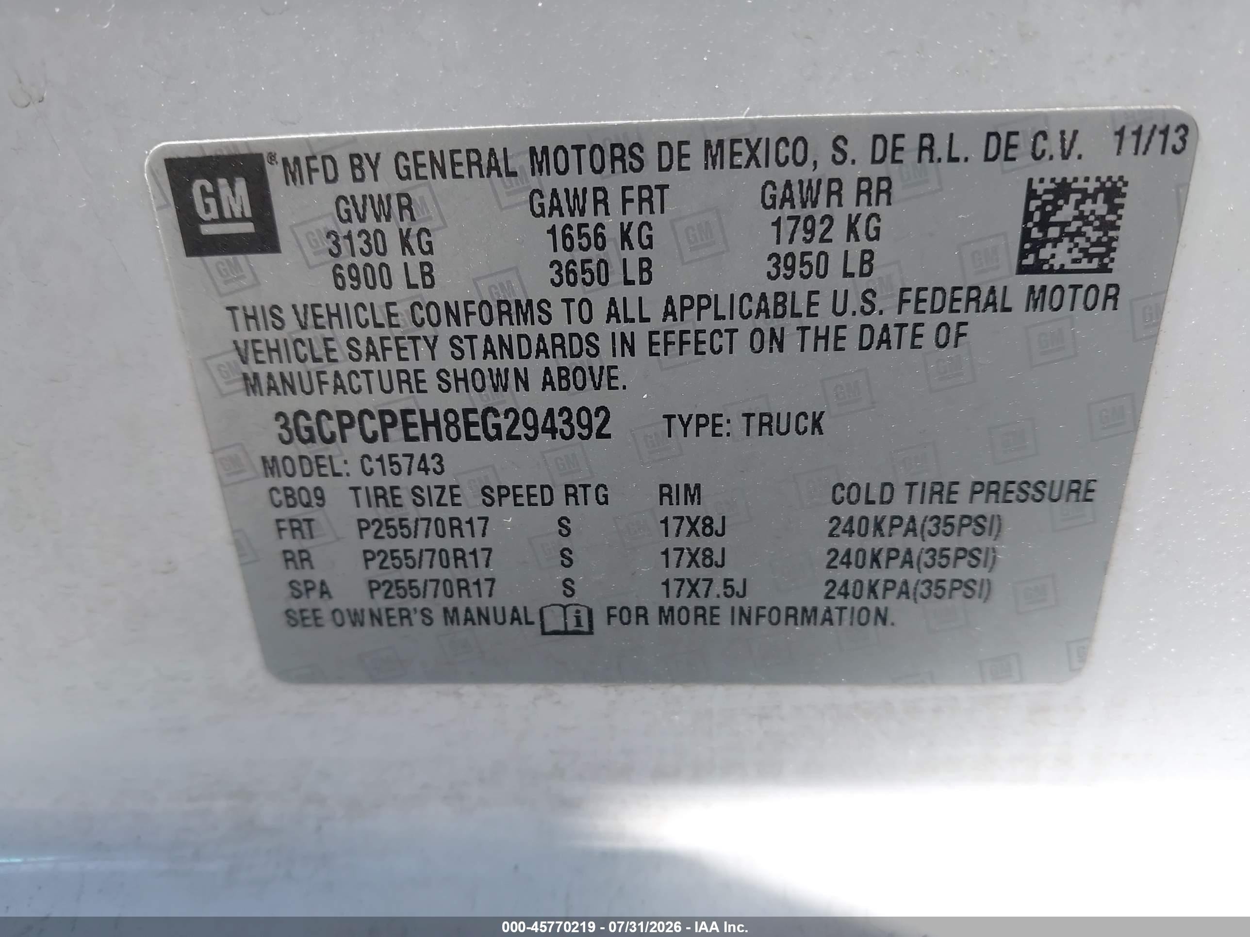2014 Chevrolet Silverado 1500 Work Truck White vin: 3GCPCPEH8EG294392