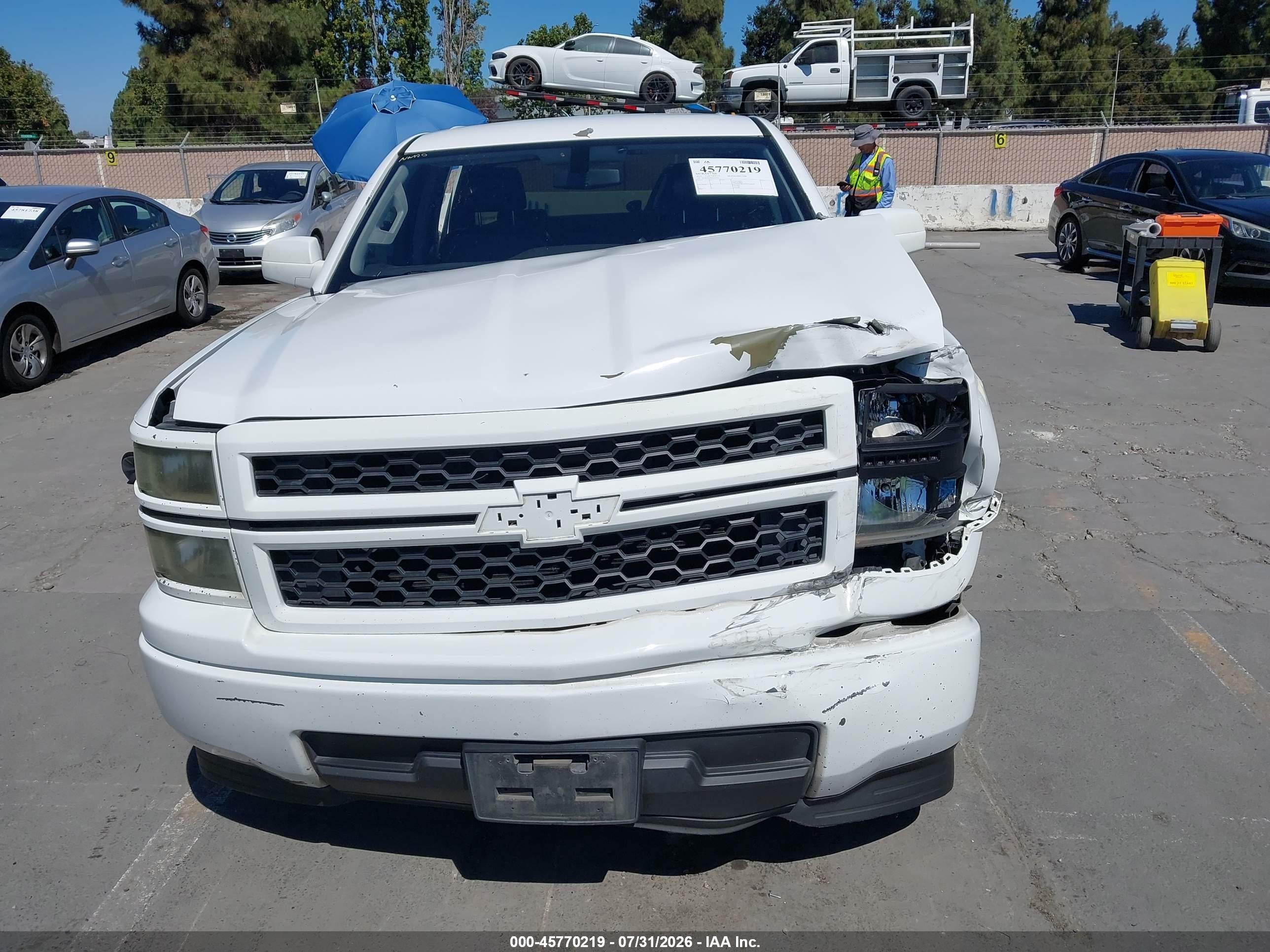 2014 Chevrolet Silverado 1500 Work Truck White vin: 3GCPCPEH8EG294392