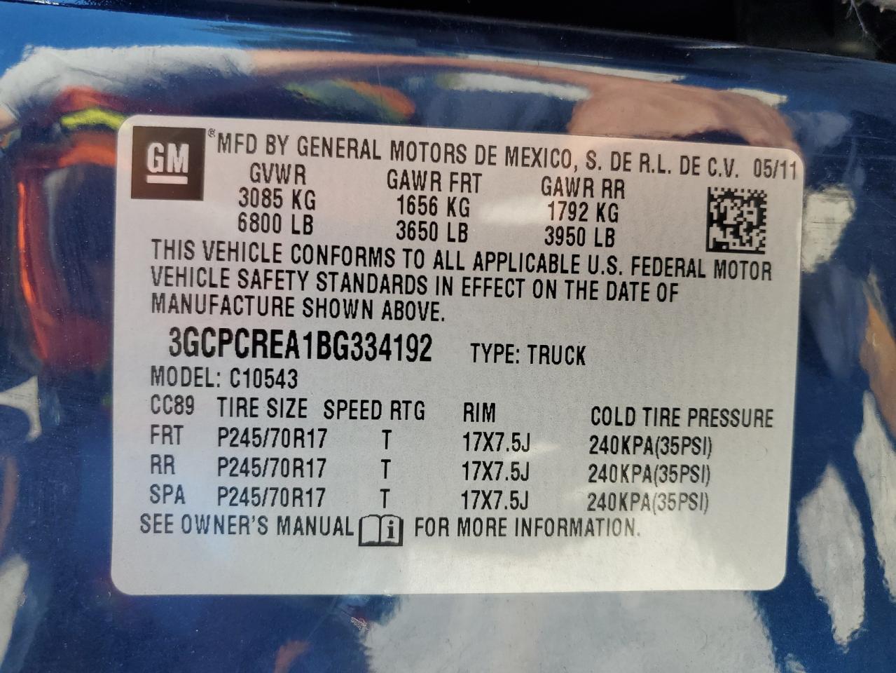 2011 Chevrolet Silverado C1500 Ls Blue vin: 3GCPCREA1BG334192
