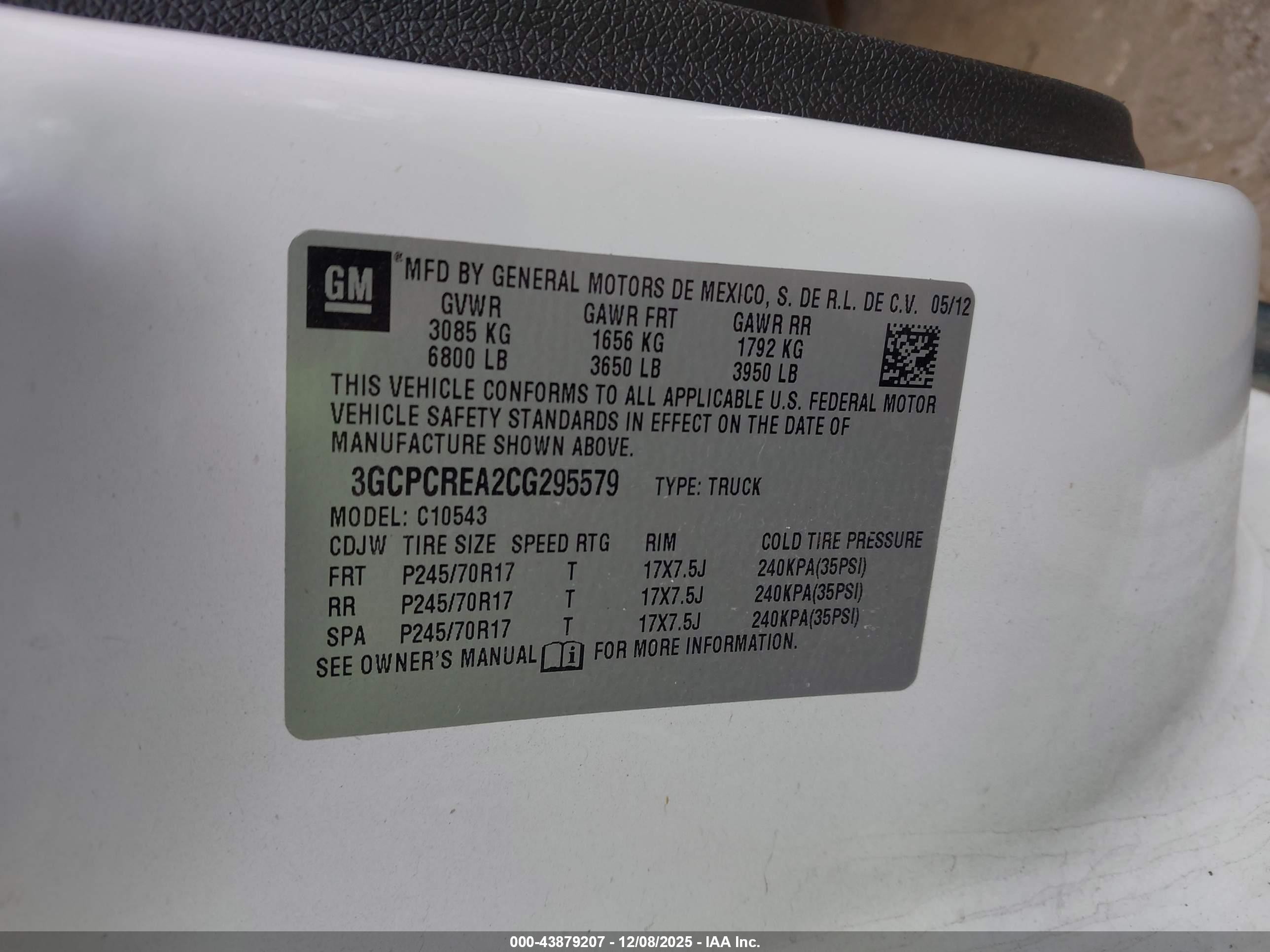 2012 Chevrolet Silverado 1500 Ls White vin: 3GCPCREA2CG295579