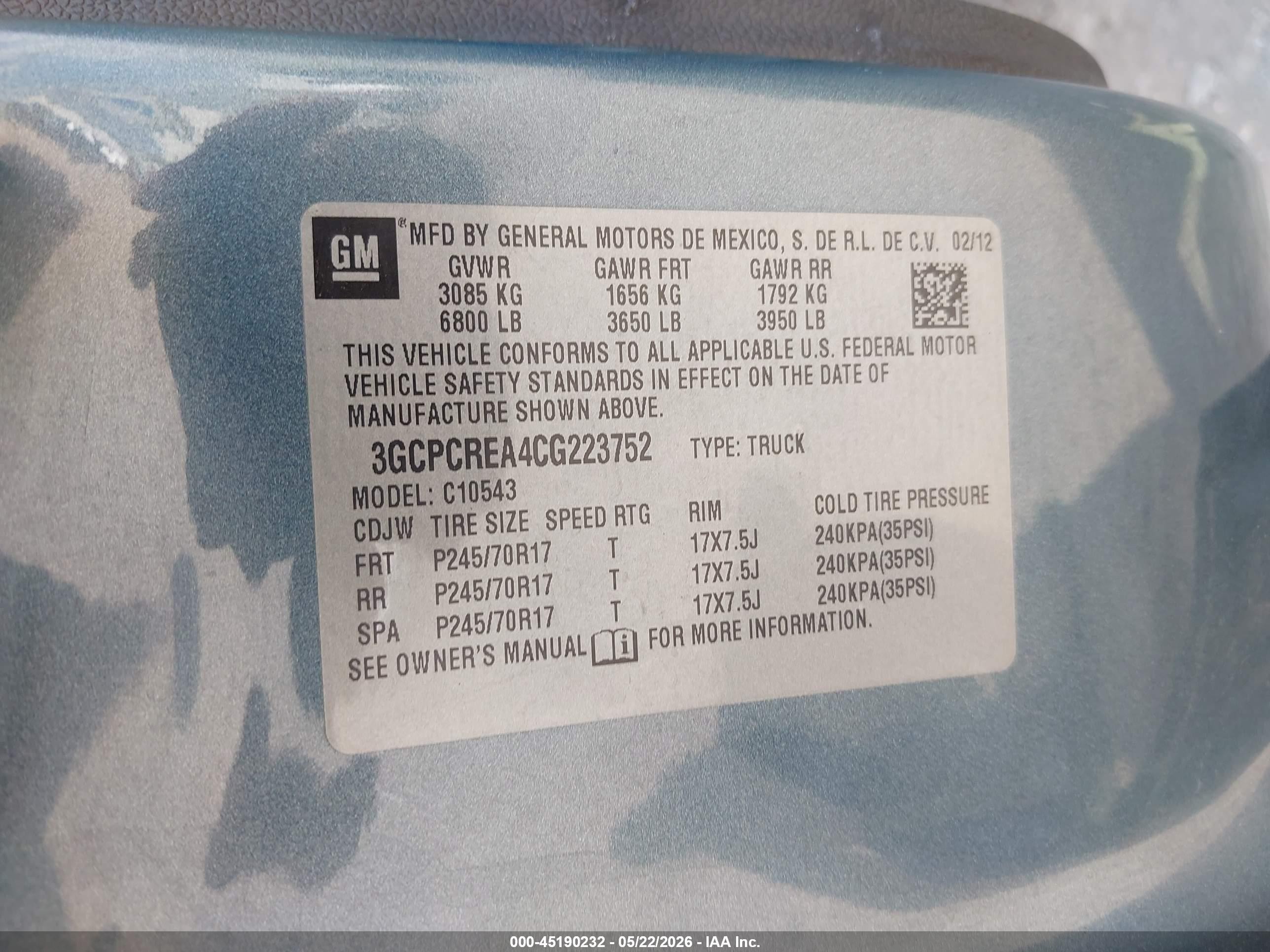 2012 Chevrolet Silverado 1500 Ls Blue vin: 3GCPCREA4CG223752