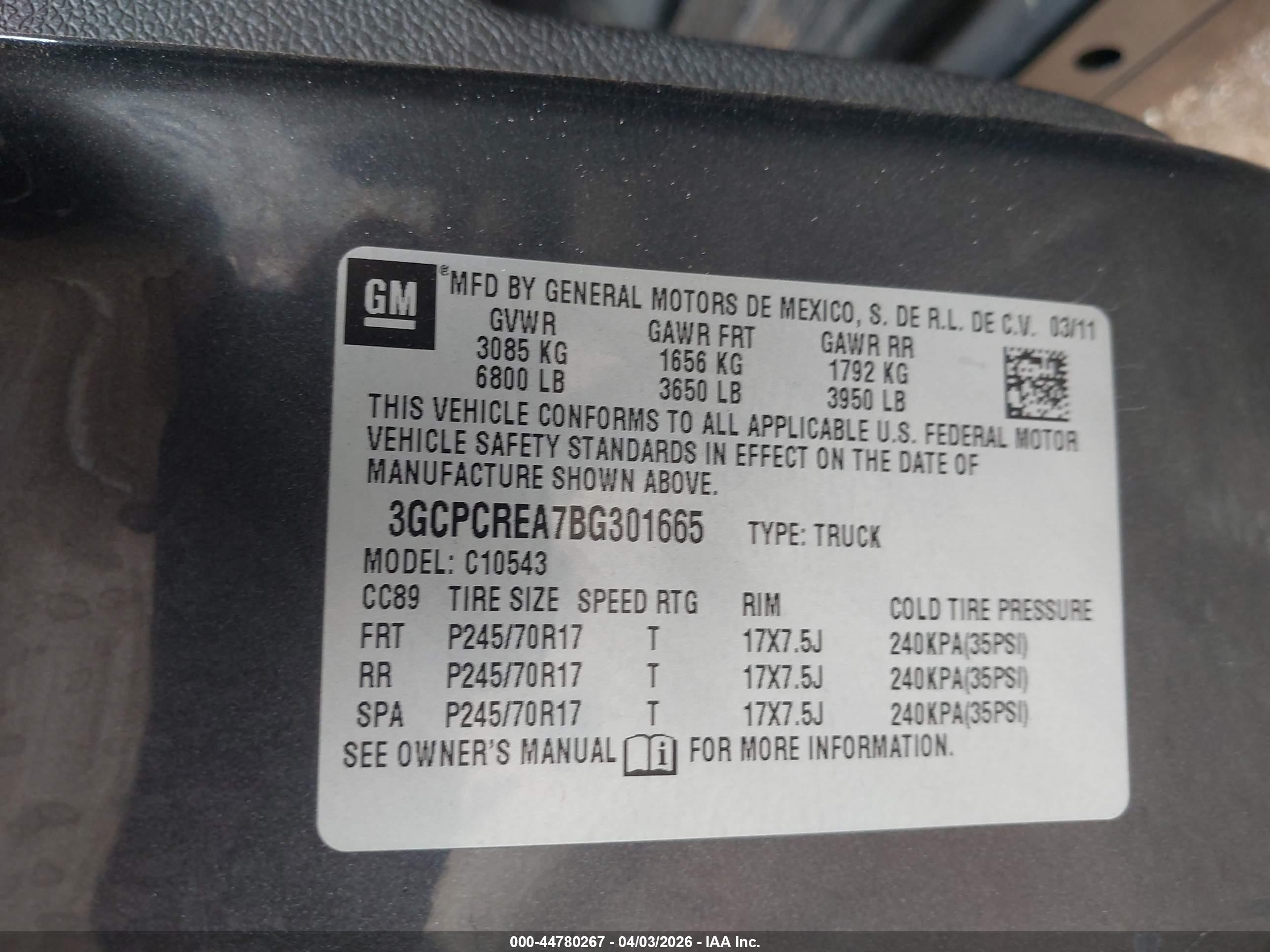 2011 Chevrolet Silverado 1500 Ls Gray vin: 3GCPCREA7BG301665