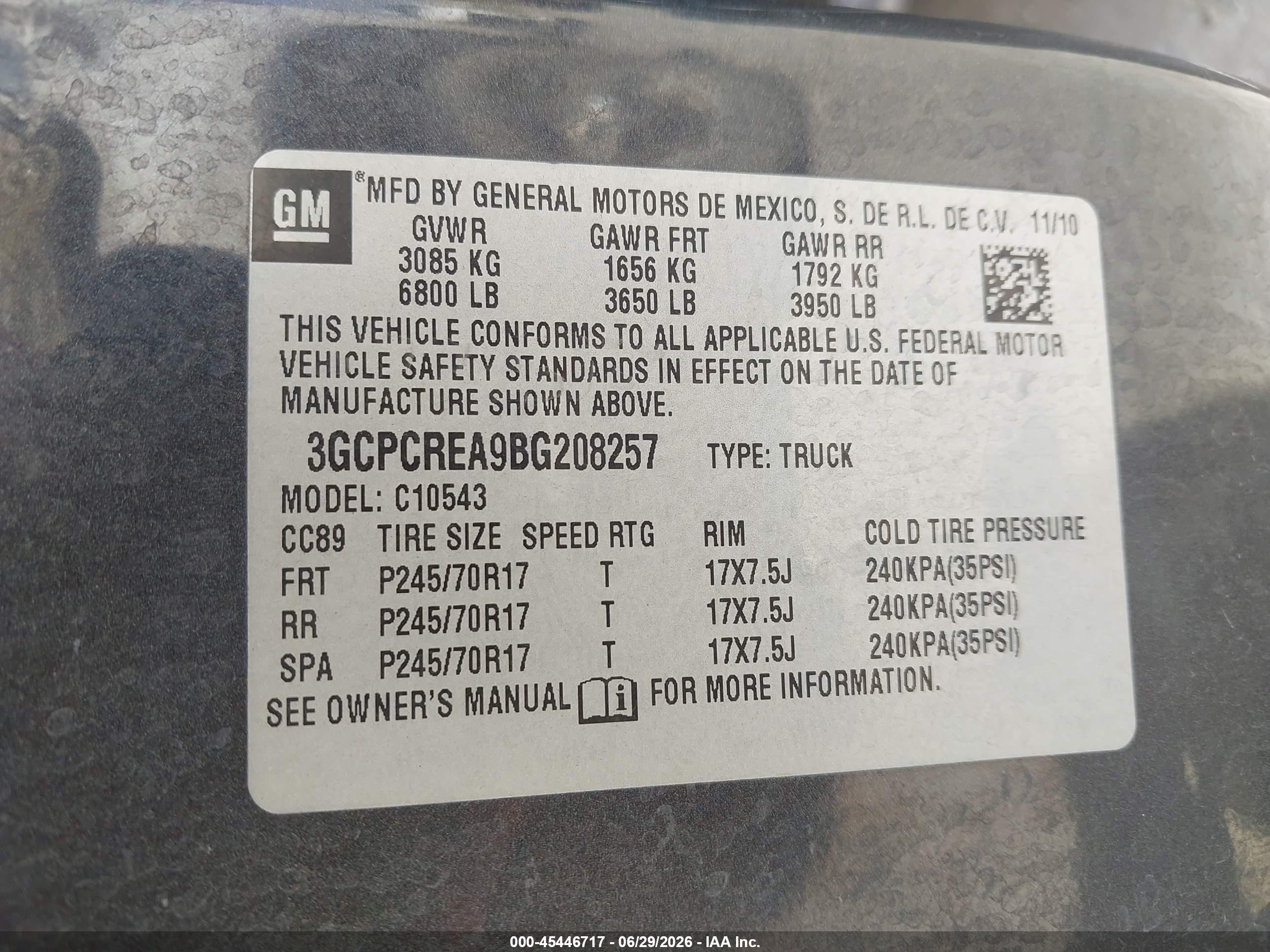 2011 Chevrolet Silverado 1500 Ls Gray vin: 3GCPCREA9BG208257