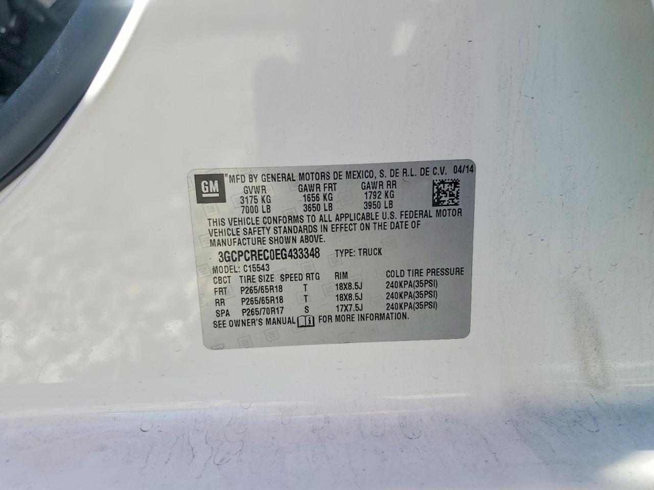 2014 Chevrolet Silverado C1500 Lt White vin: 3GCPCREC0EG433348
