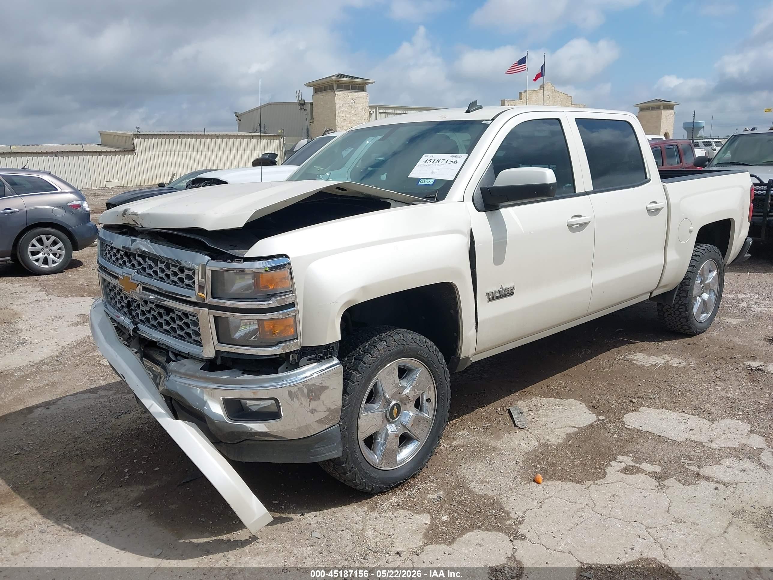 2014 Chevrolet Silverado 1500 1lt White vin: 3GCPCREC0EG559211
