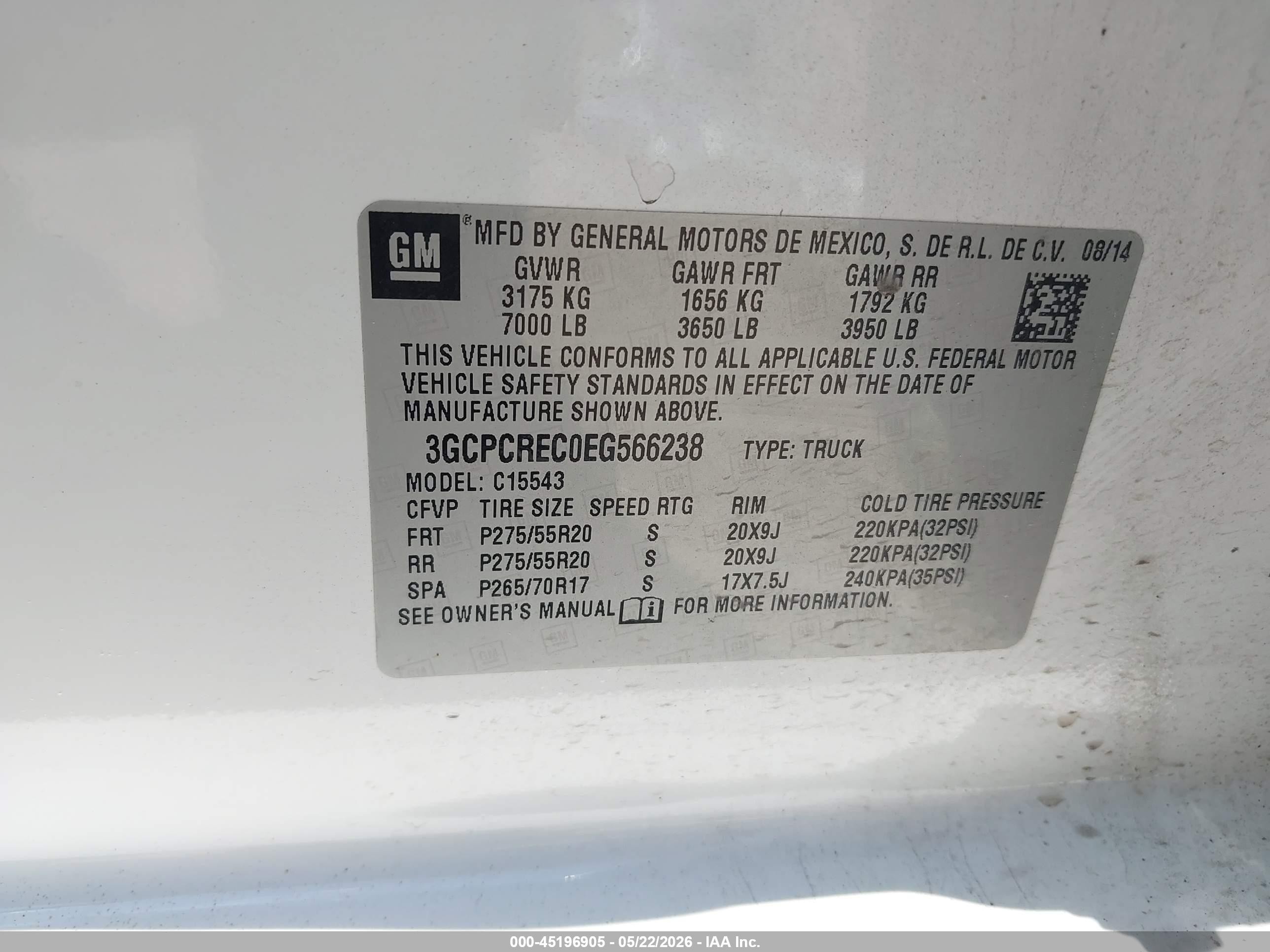 2014 Chevrolet Silverado 1500 1lt White vin: 3GCPCREC0EG566238