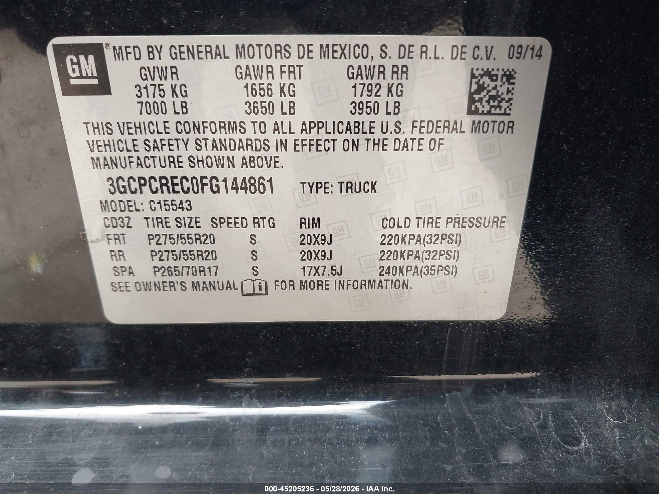 2015 Chevrolet Silverado 1500 1lt Black vin: 3GCPCREC0FG144861