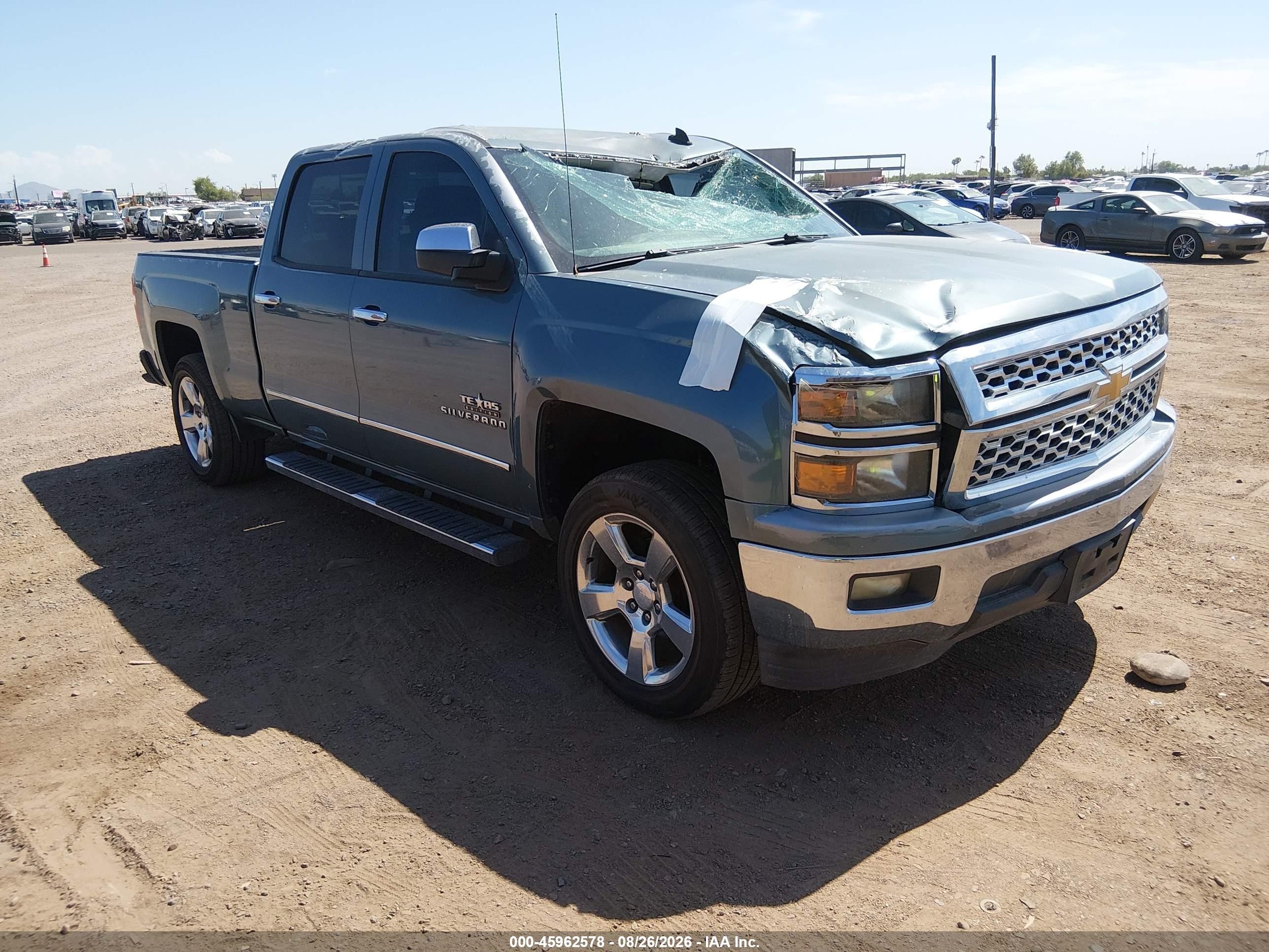 2014 Chevrolet Silverado 1500 Lt Blue vin: 3GCPCREC1EG117098