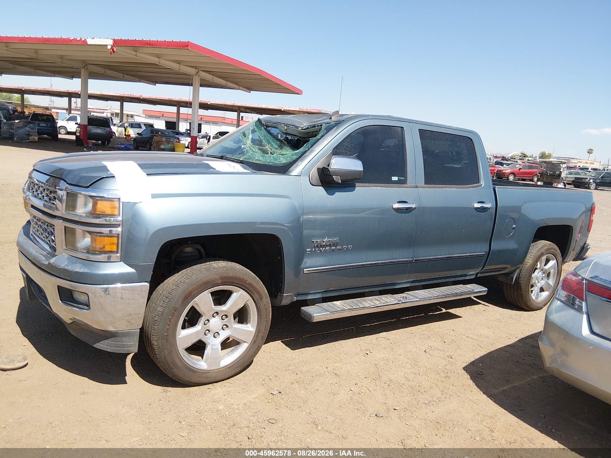 2014 Chevrolet Silverado 1500 Lt Blue vin: 3GCPCREC1EG117098