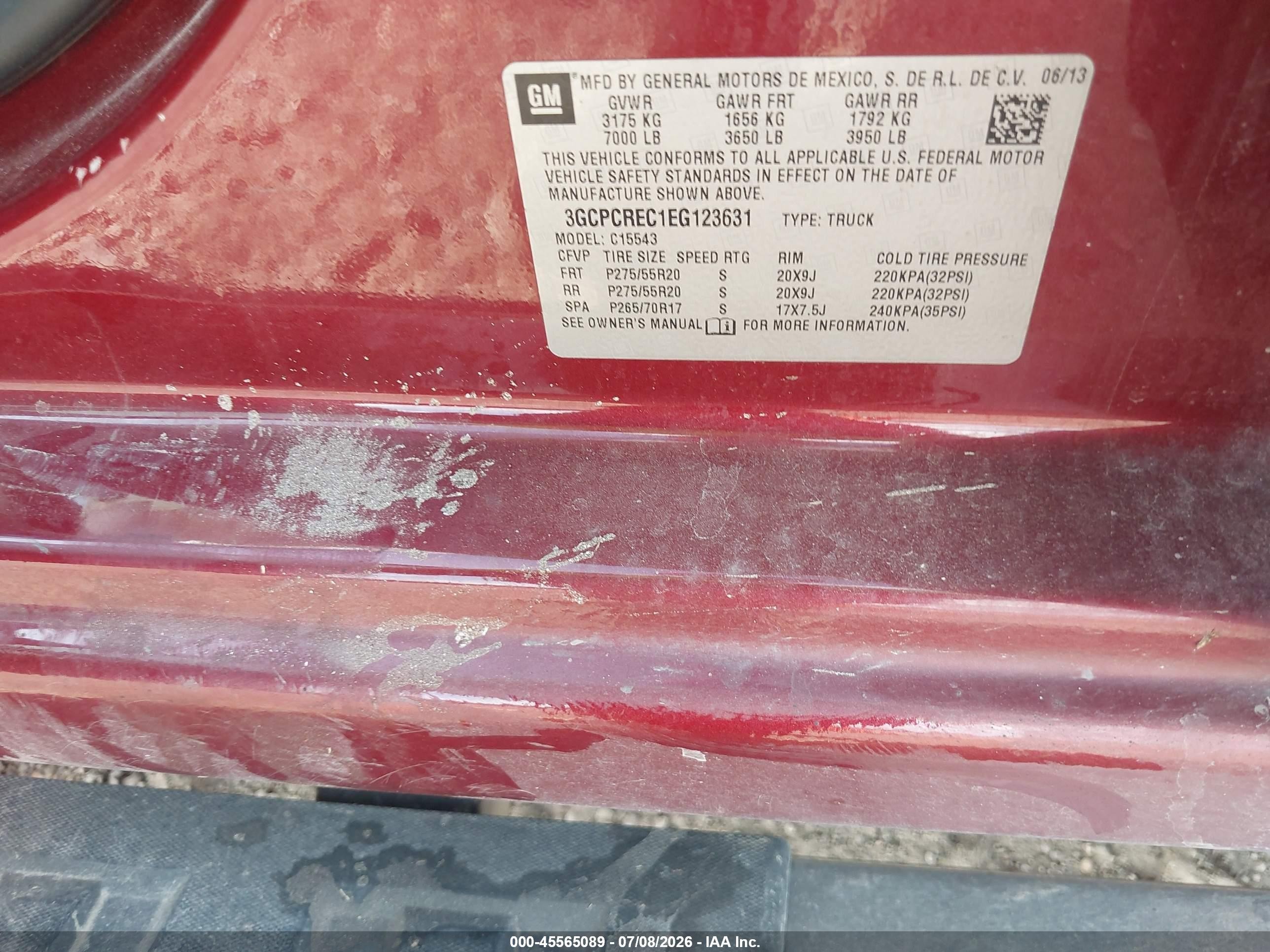 2014 Chevrolet Silverado 1500 Lt Maroon vin: 3GCPCREC1EG123631