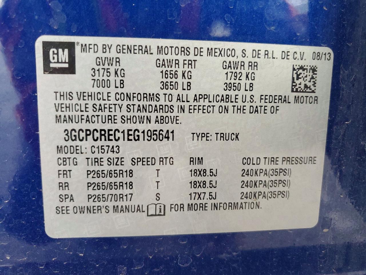 2014 Chevrolet Silverado C1500 Lt Blue vin: 3GCPCREC1EG195641