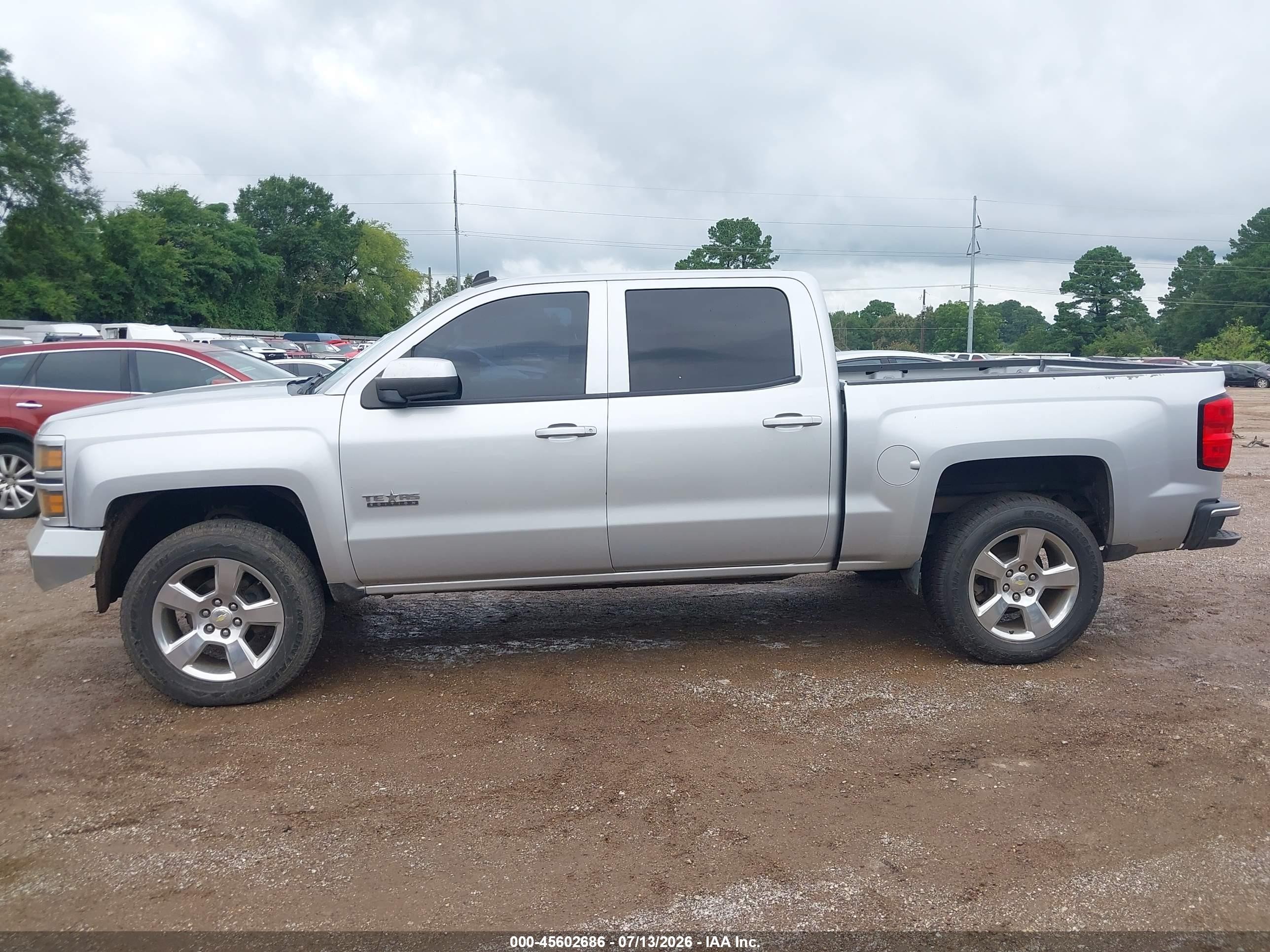 2014 Chevrolet Silverado 1500 Lt Silver vin: 3GCPCREC1EG204659
