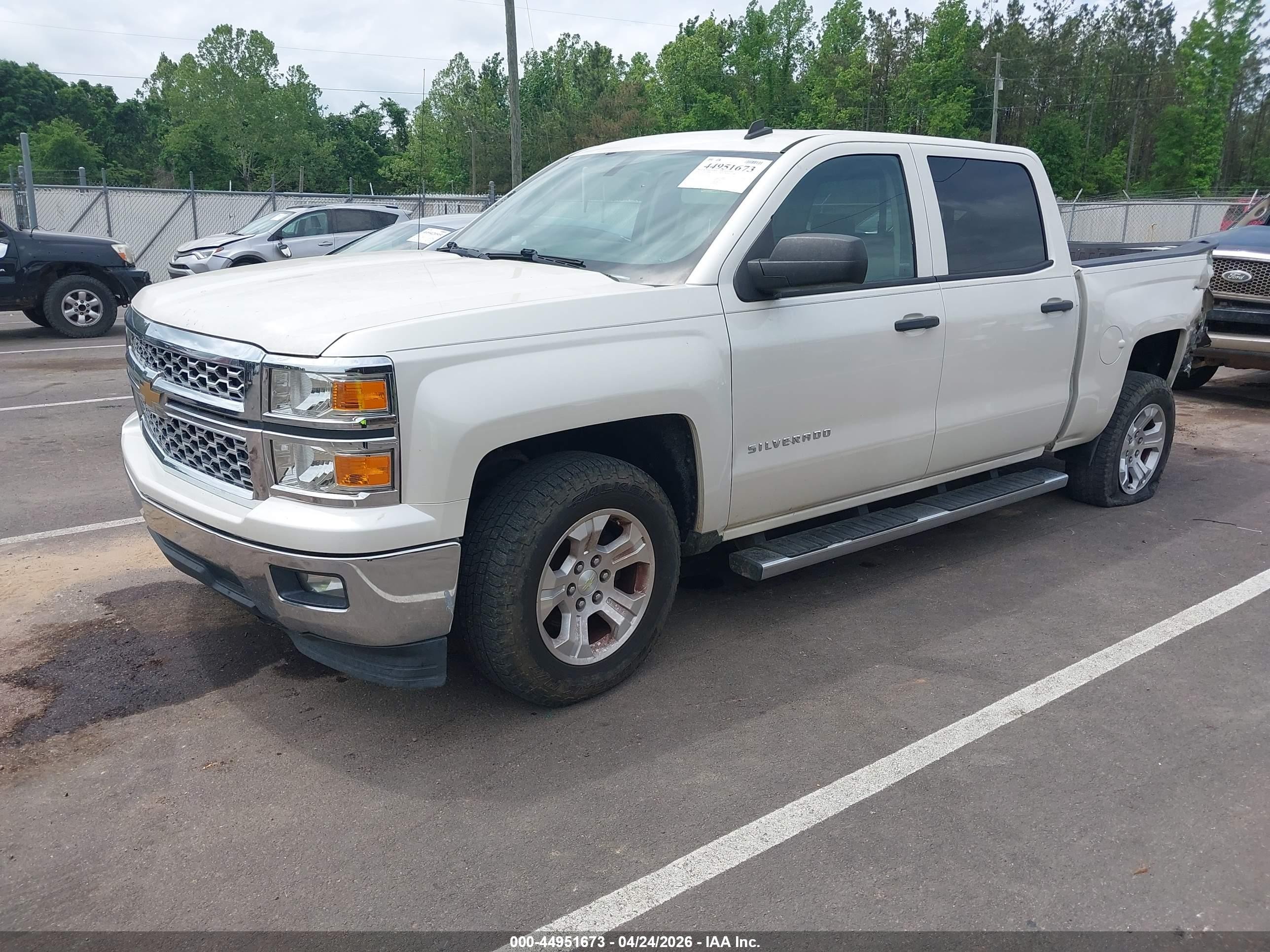 2014 Chevrolet Silverado 1500 1lt White vin: 3GCPCREC1EG519011